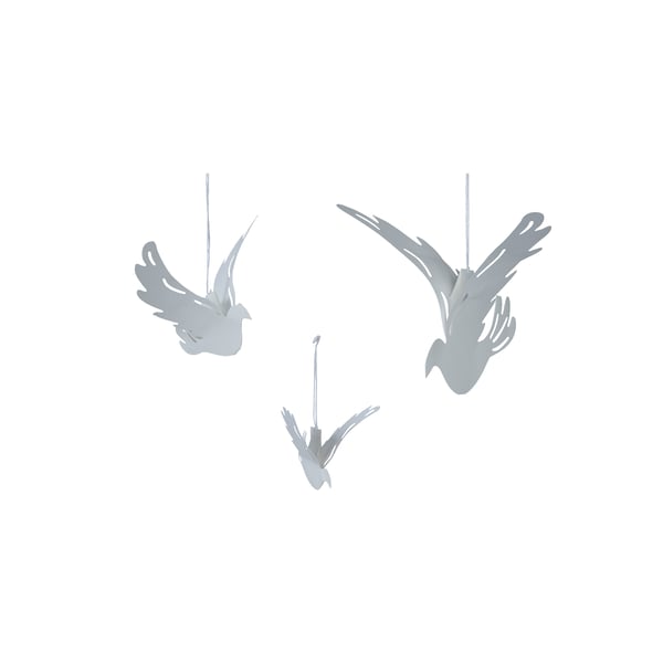 Set de trois oiseaux à accrocher