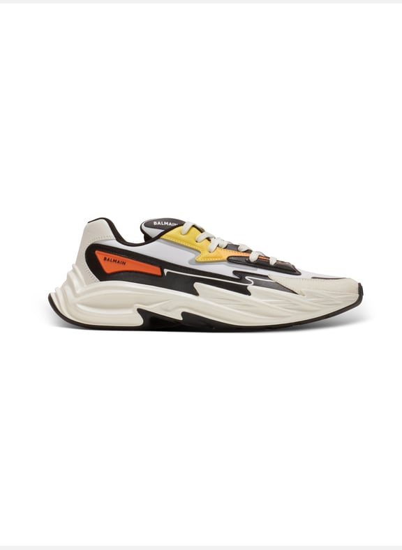 Baskets run-row en cuir et nylon Multicolore by BALMAIN BALMAIN Baskets run-row en cuir et nylon Multicolore
