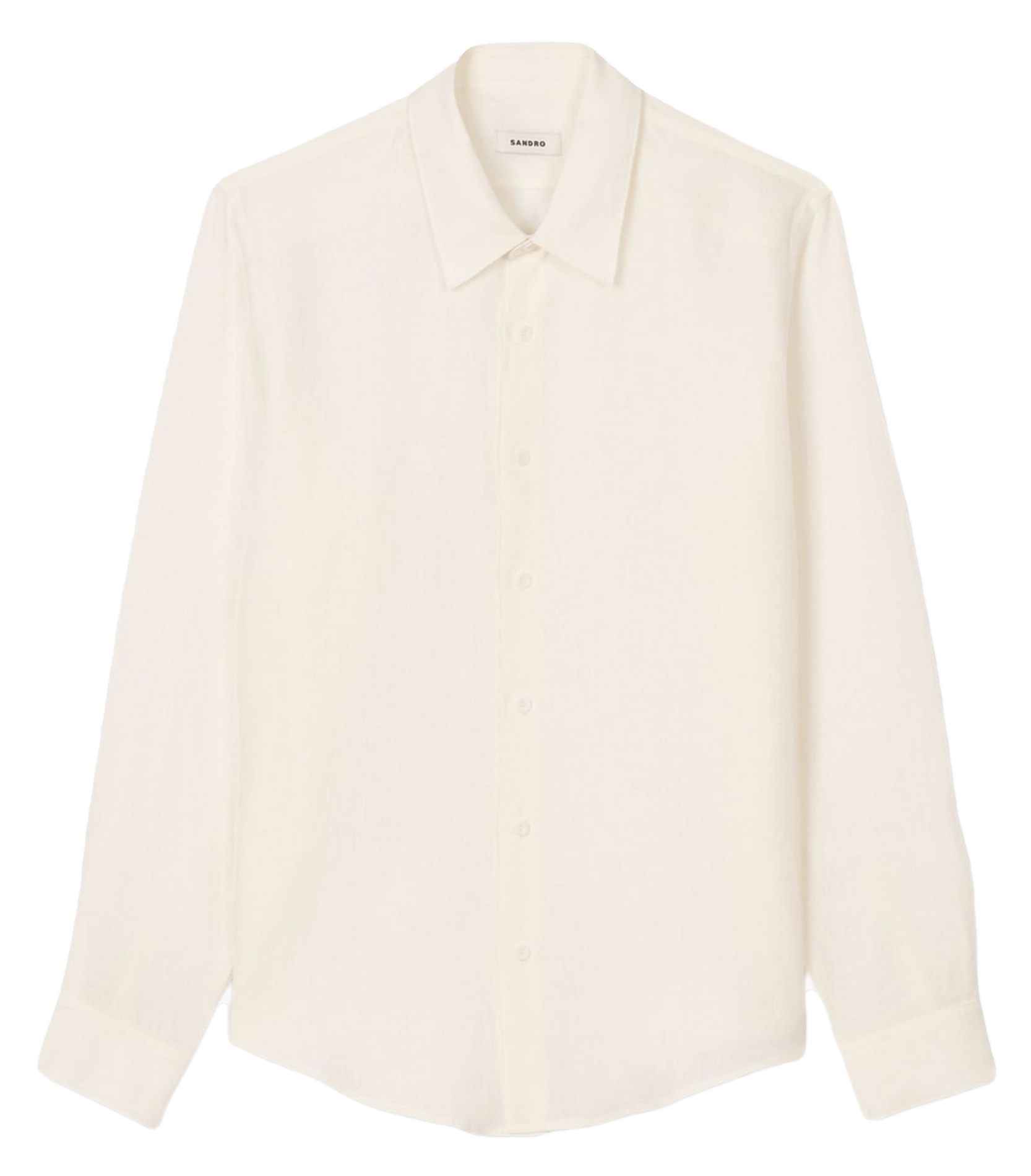 Chemise droite en lin SANDRO Beige