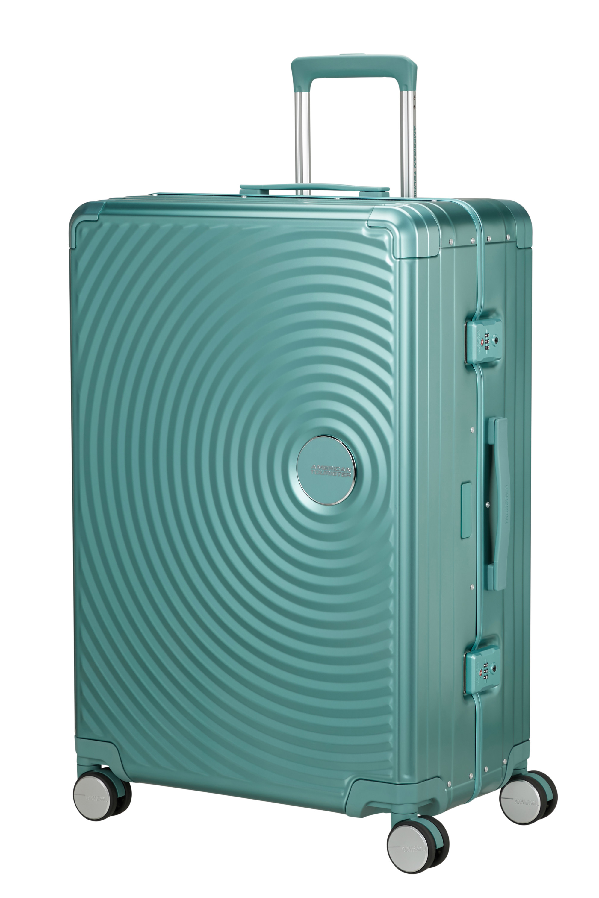 Soundbox alu valise 4 roues taille l AMERICAN TOURISTER Bleu