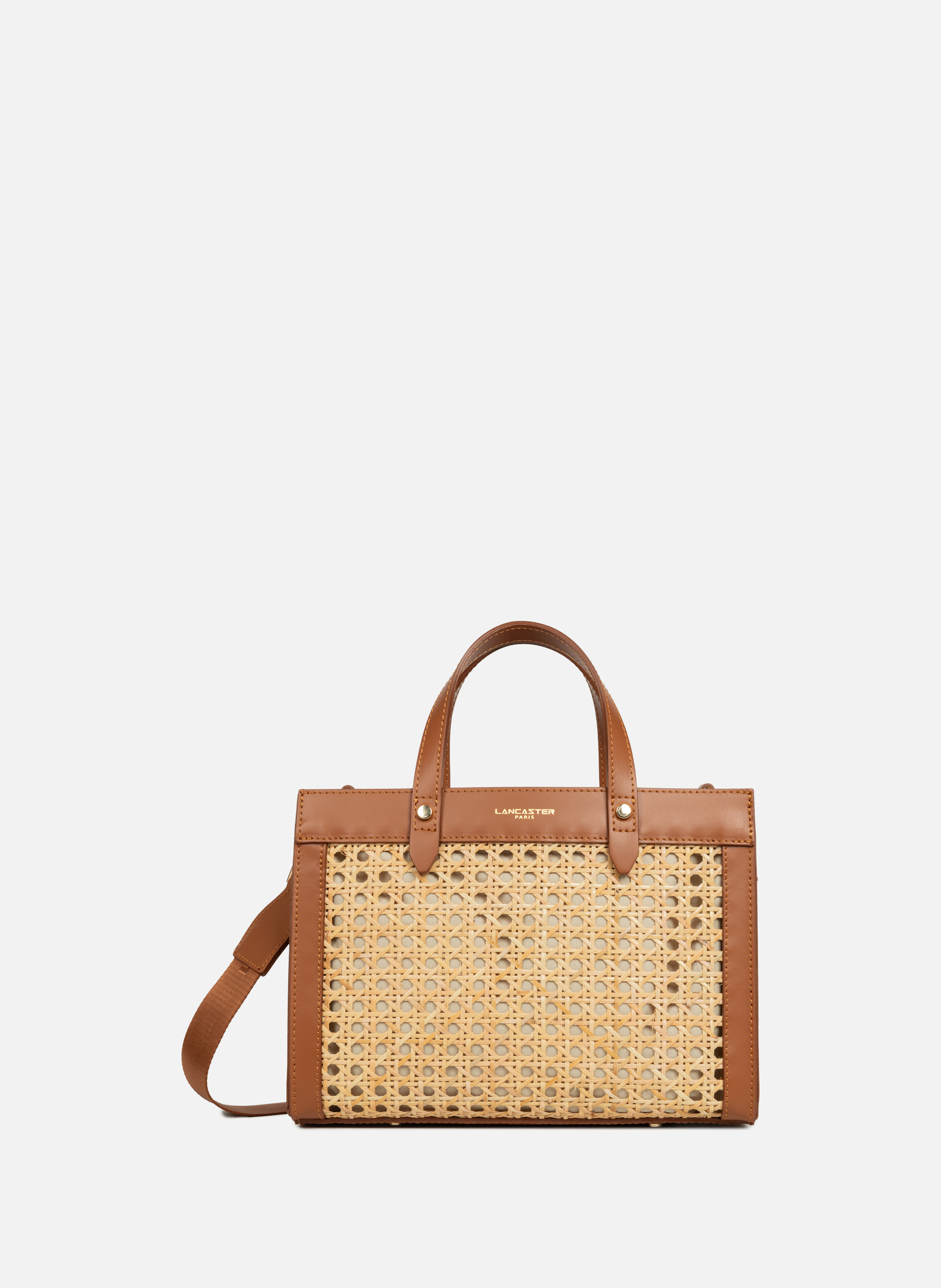 LANCASTER Small tote bag - Cannage Rotin Brown