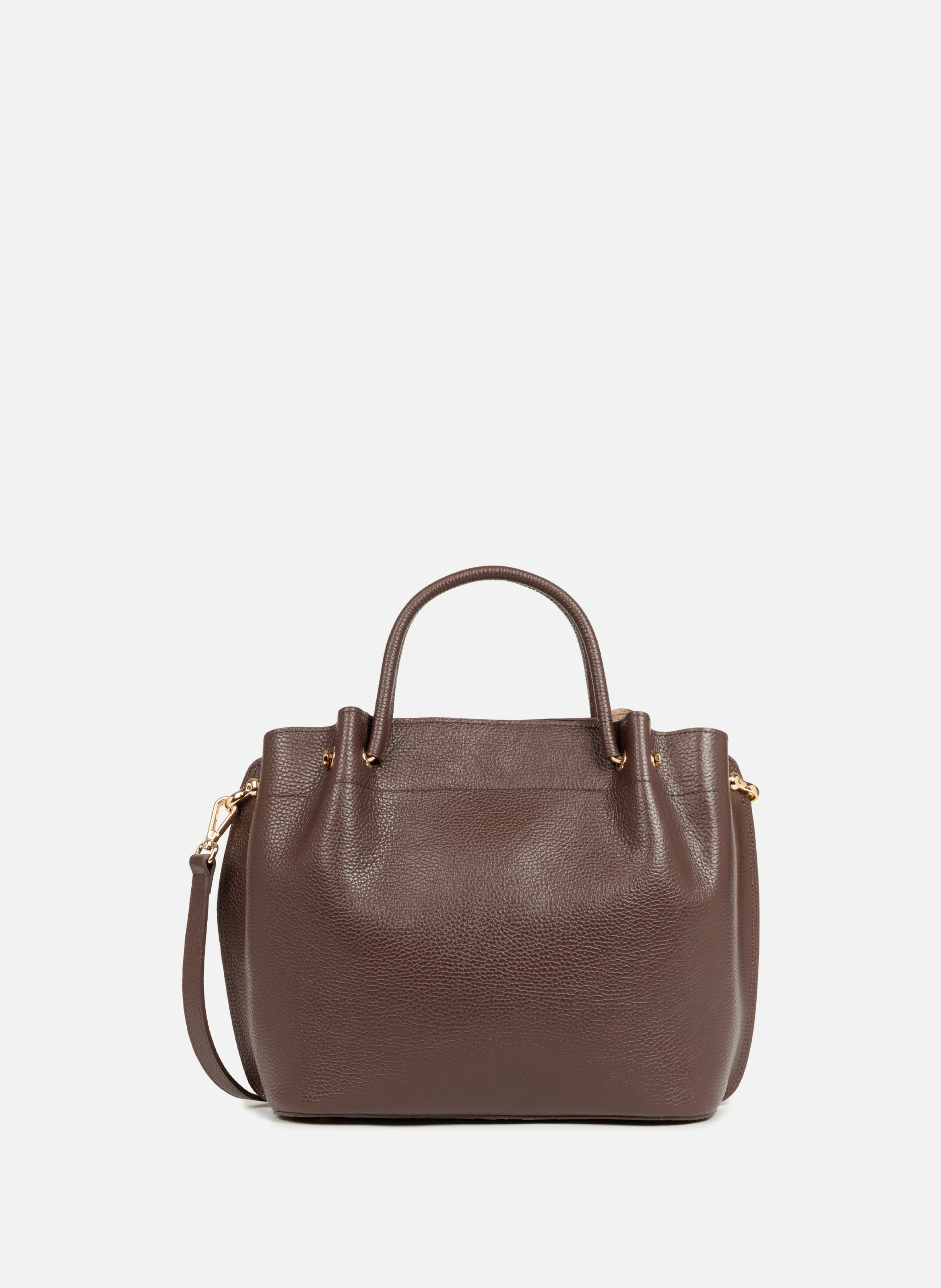 Grand sac à main - foulonné double louisa LANCASTER Marron