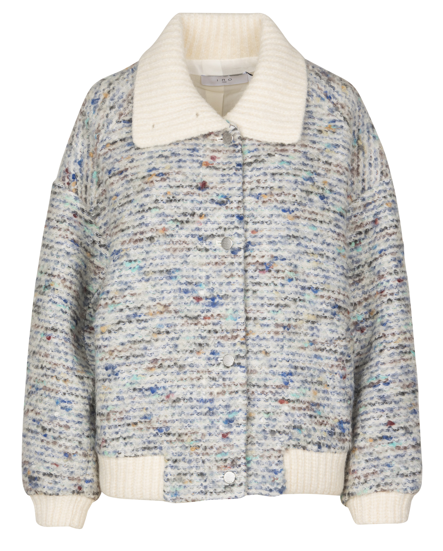 Veste en maille droite col classique simone IRO Gris