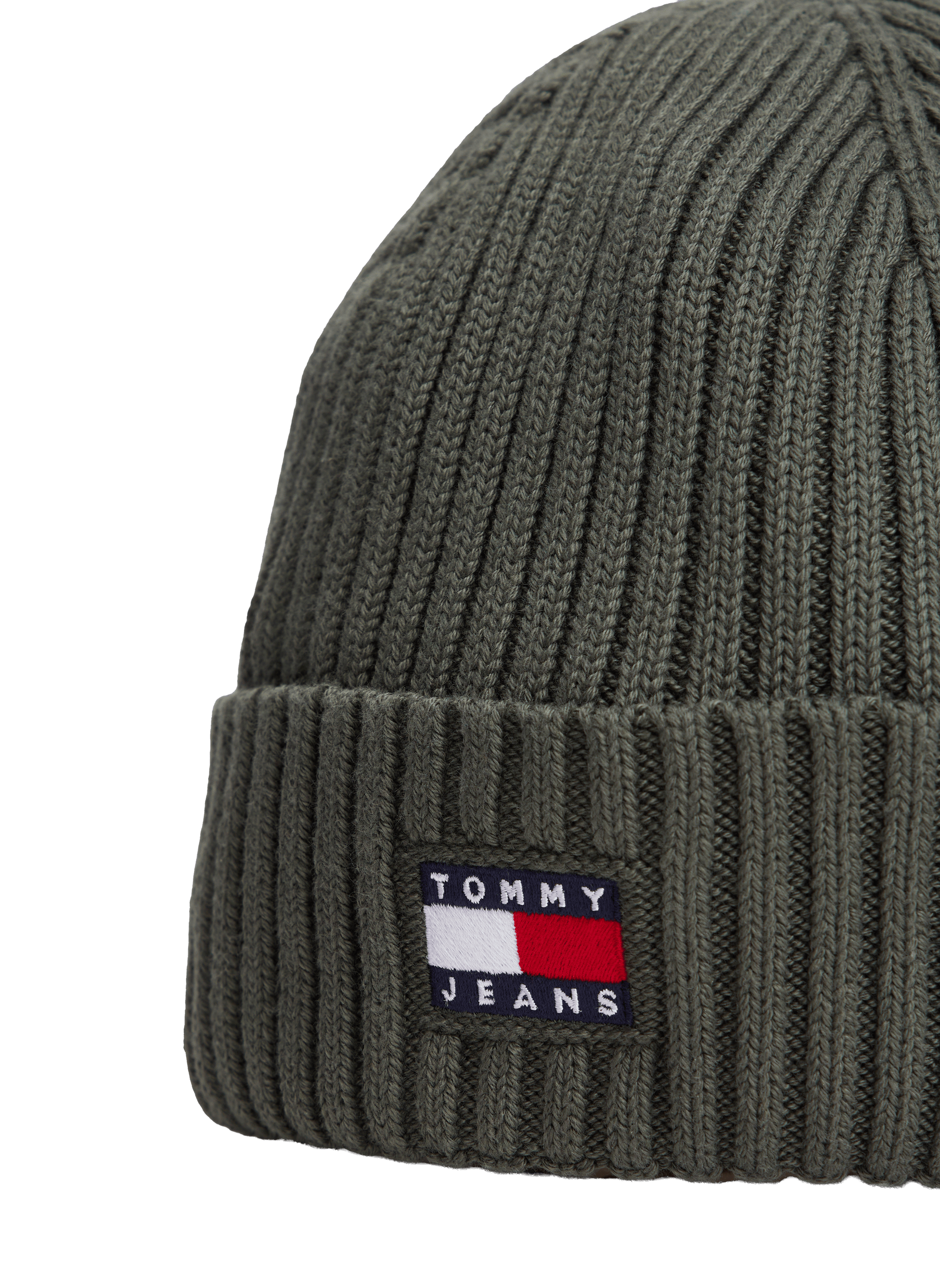 Bonnet côtelé Heritage à logo TOMMY HILFIGER Vert