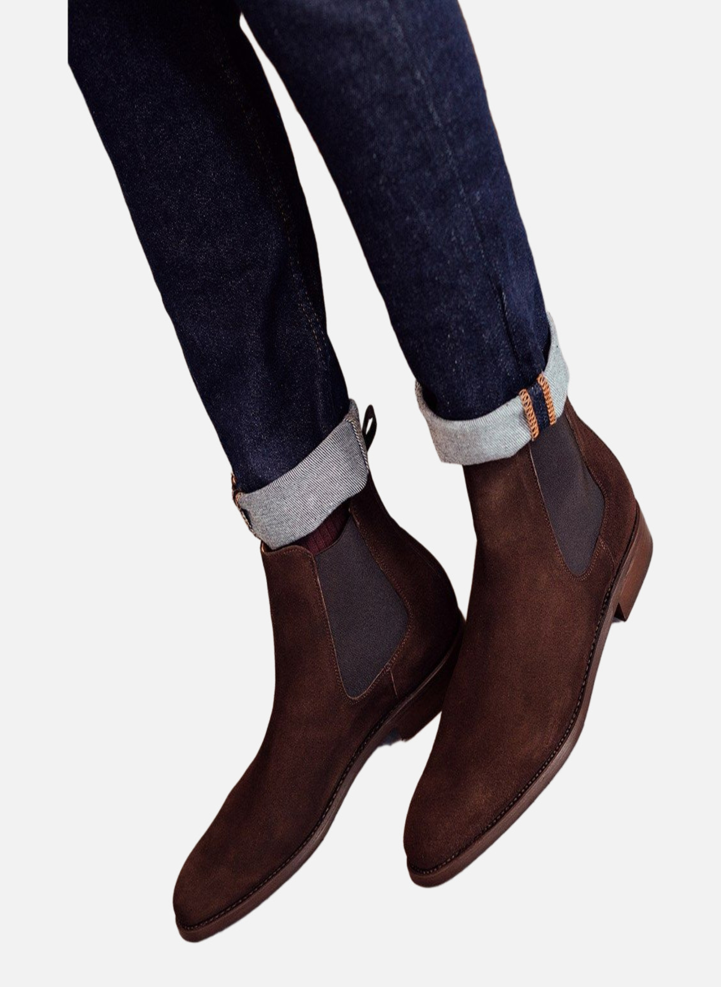 Bottines daim chelsea FINSBURY Marron