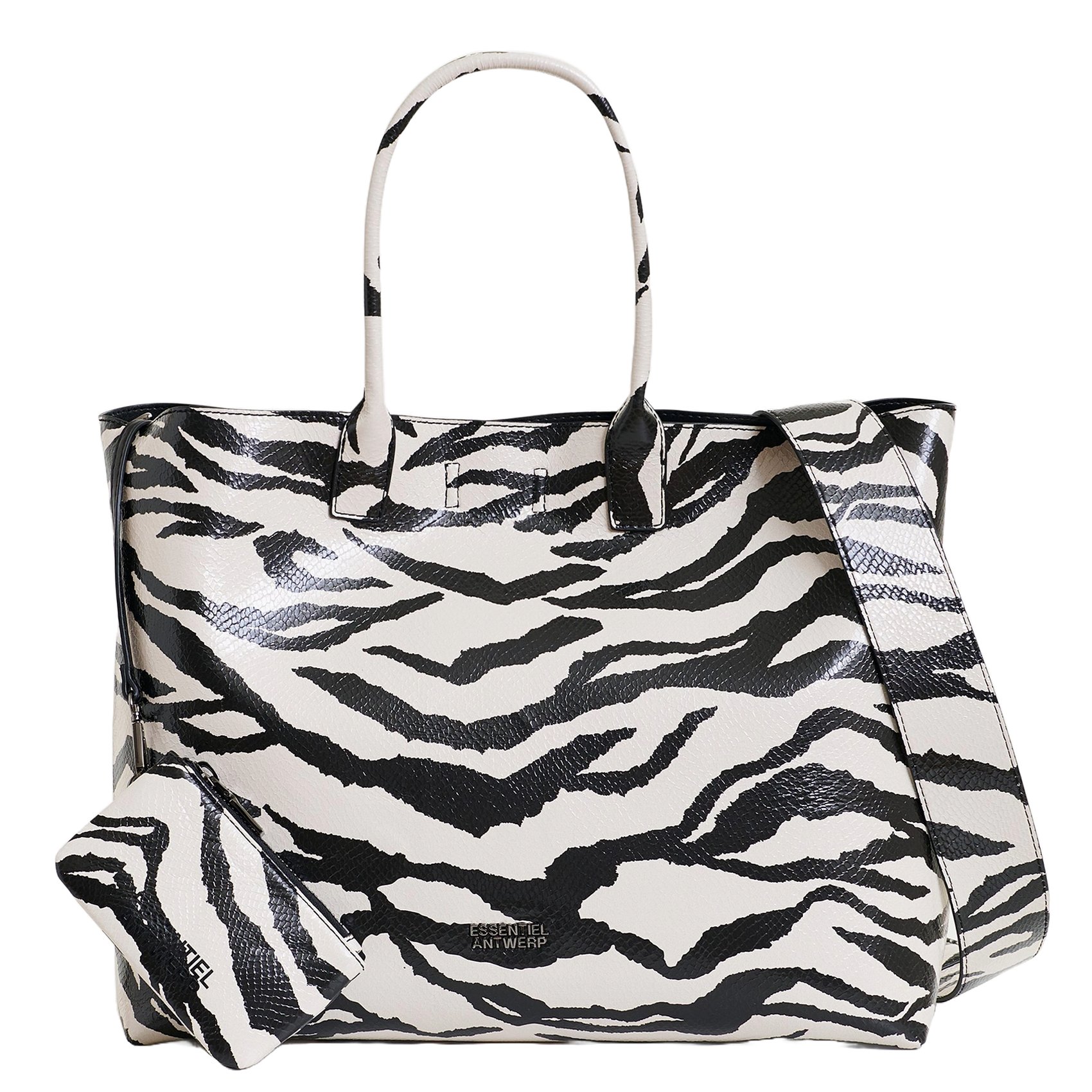 Cabas imprimé zèbre Iloise ESSENTIEL ANTWERP Noir