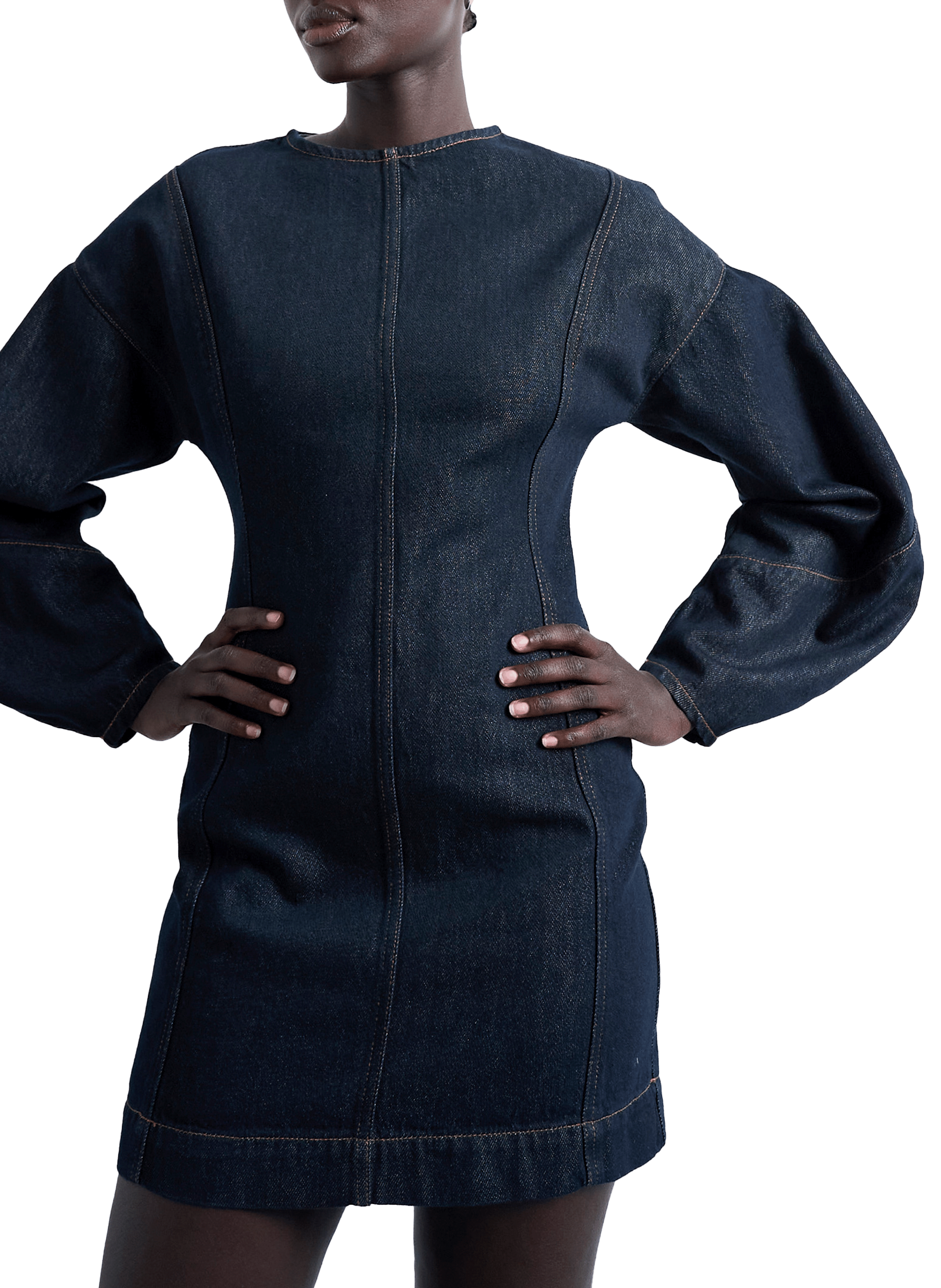 TOPSHOP Robe courte cintrée en jean Bleu