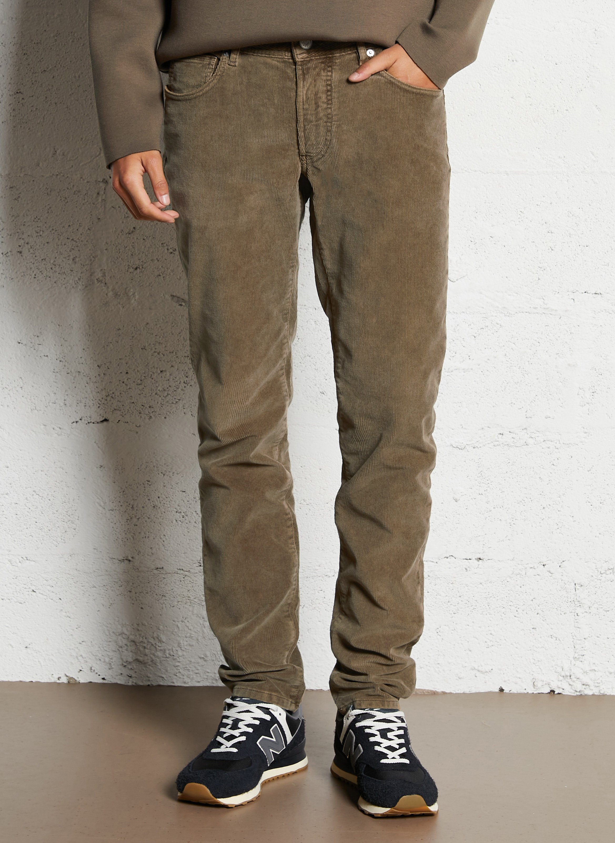 IKKS Pantalon slim en coton mélangé Marron