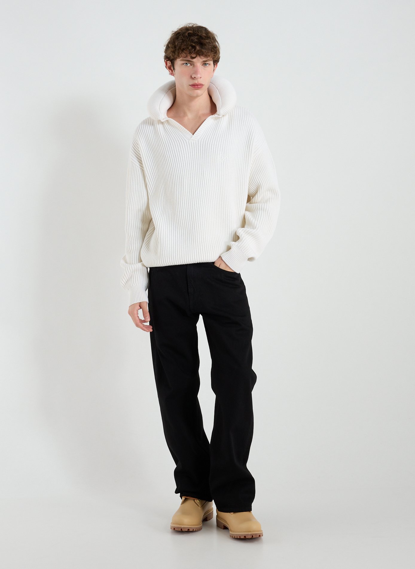 Wide leg selvedge cotton jeans OUR LEGACY Black