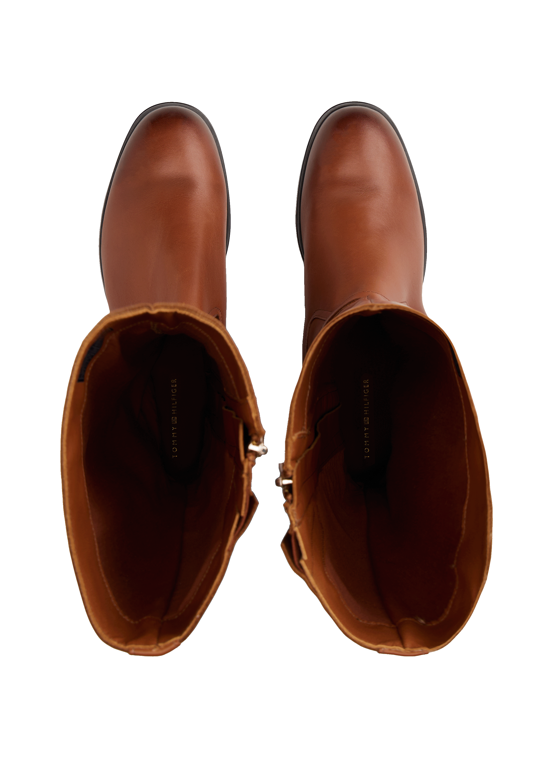 Zippered leather boots TOMMY HILFIGER Brown