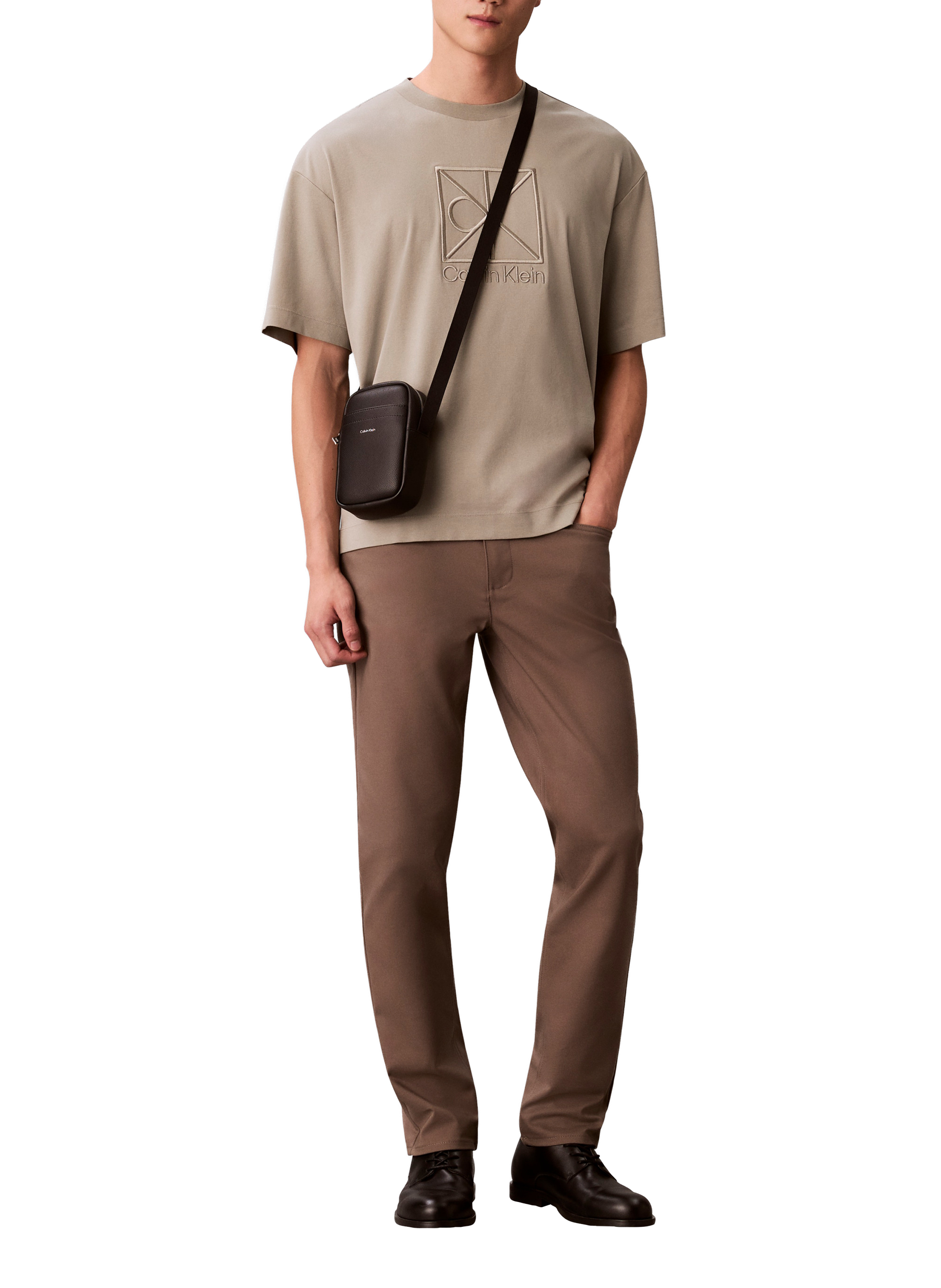 Faux leather shoulder bag CALVIN KLEIN Black