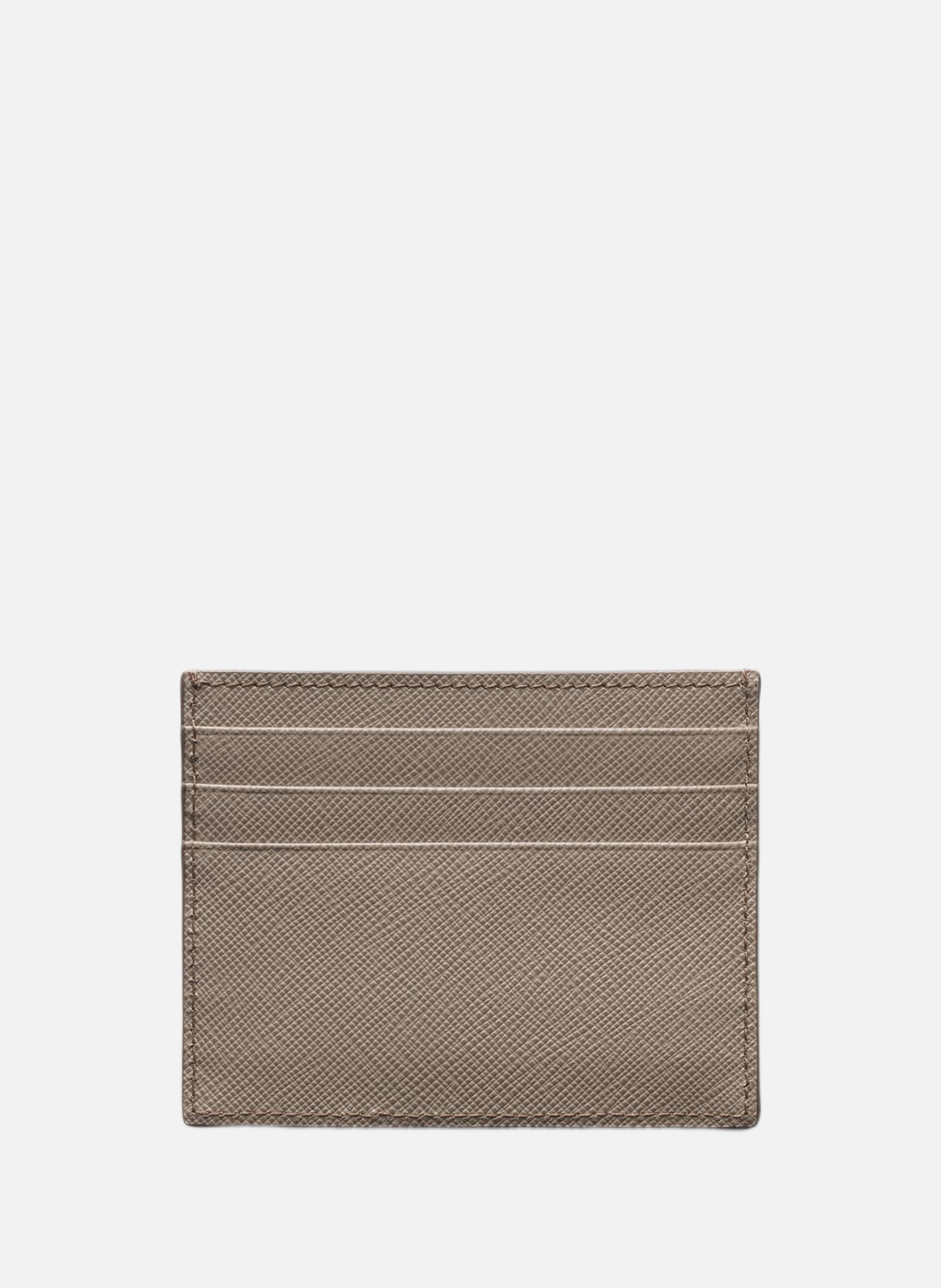 Porte-cartes en cuir saffiano Gris