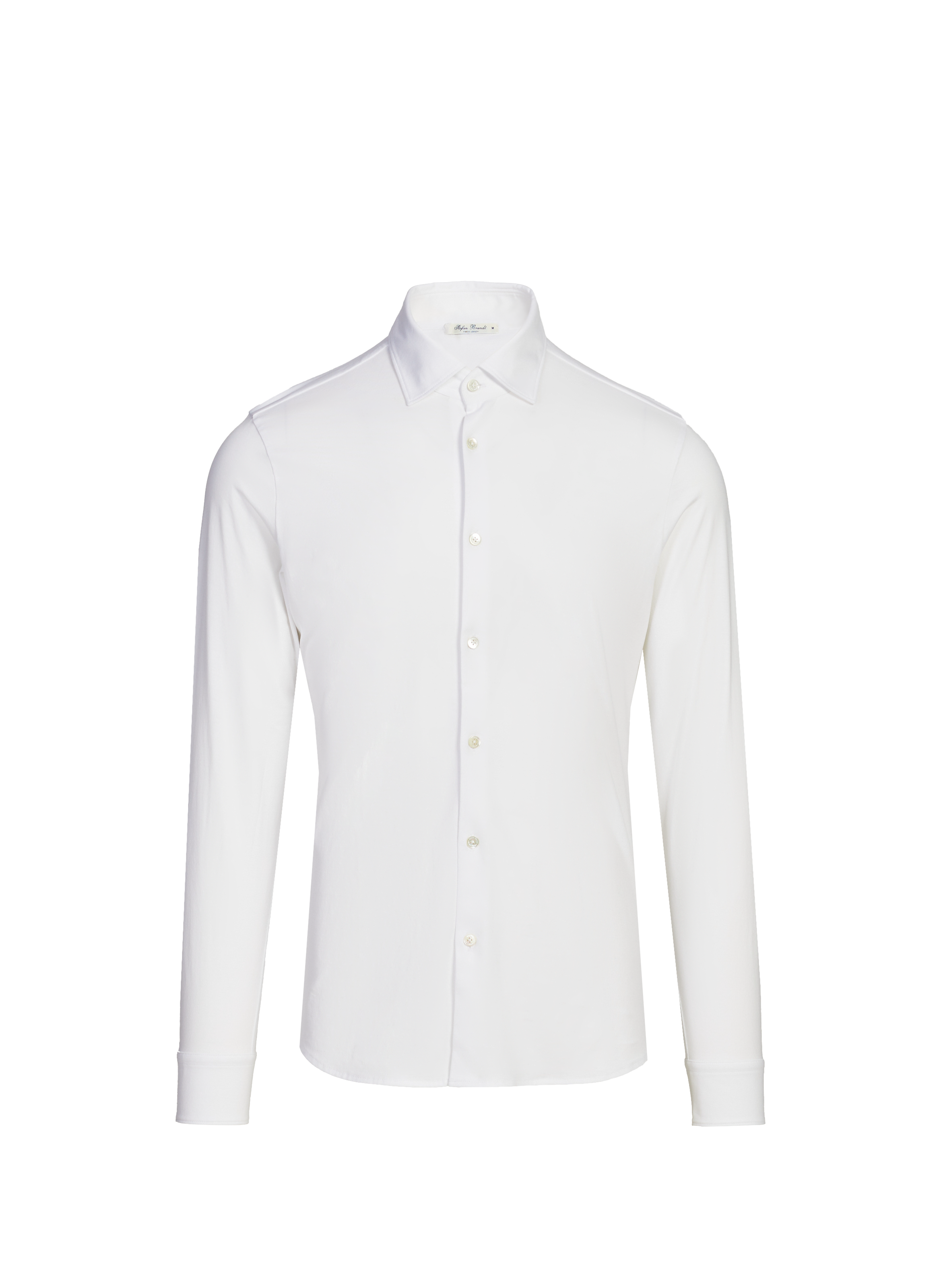 STEFAN BRANDT Straight long-sleeved cotton shirt White