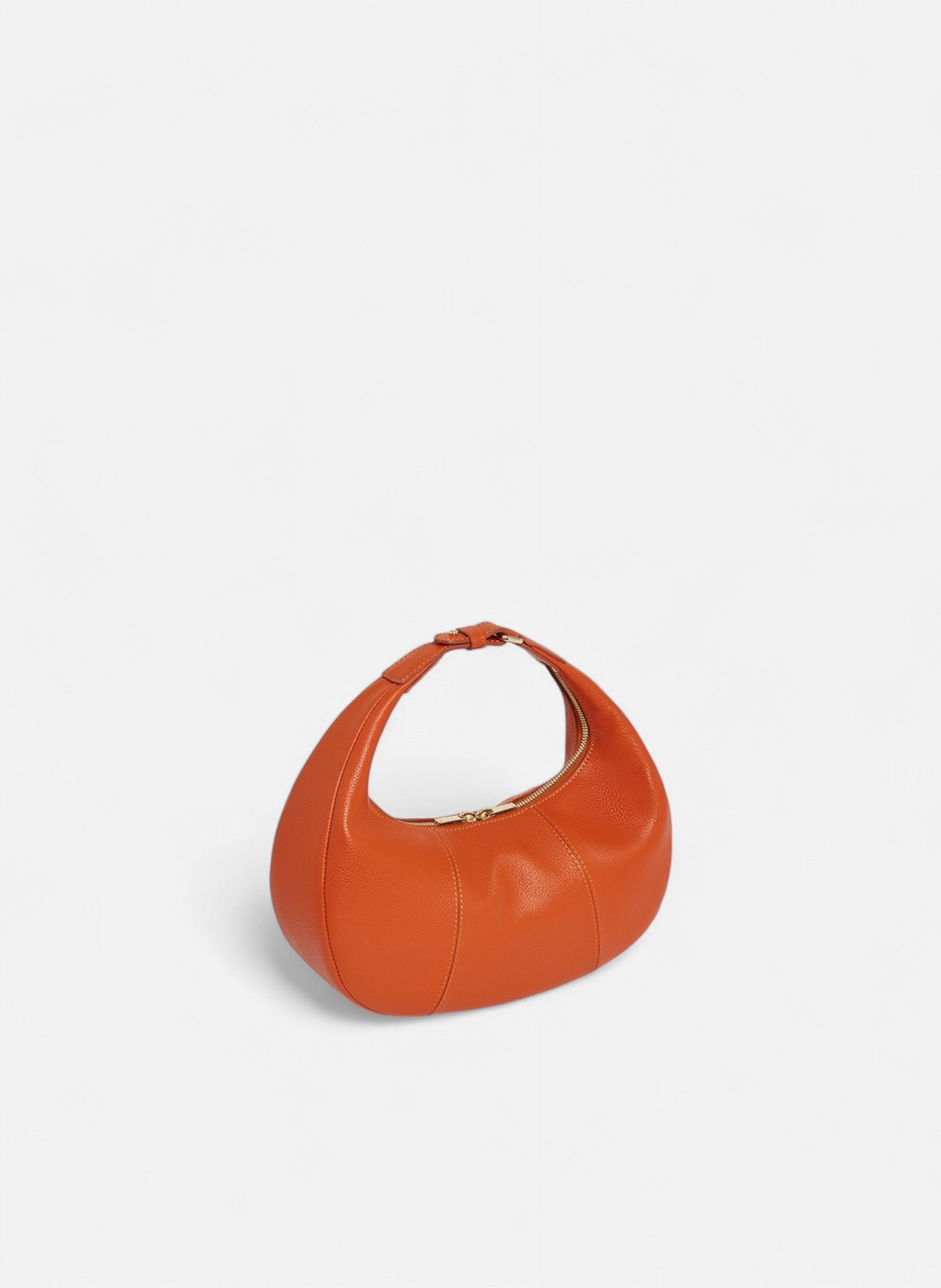 Petit sac hobo juliette en cuir grainé LE TANNEUR Orange