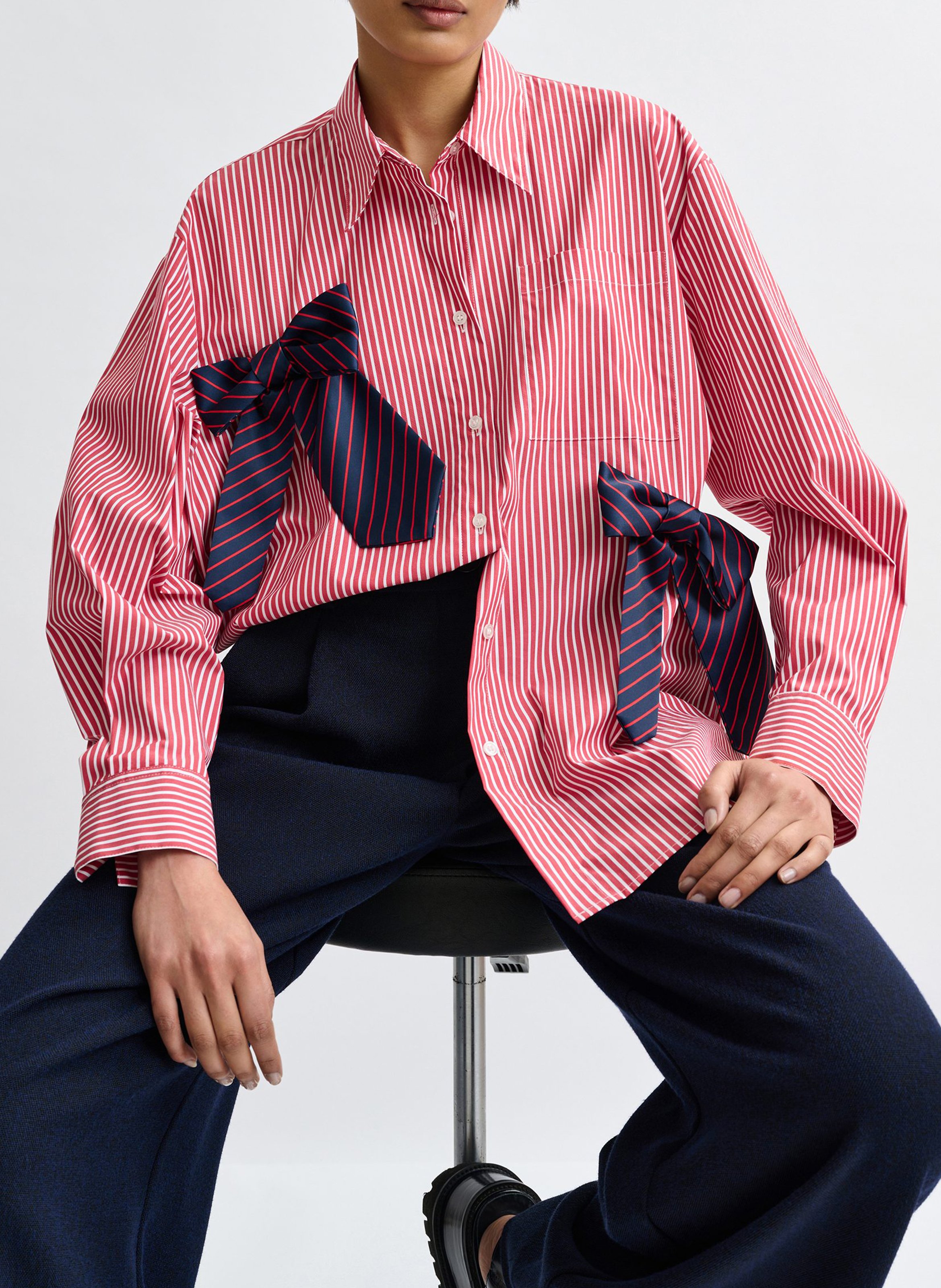 Chemise col classique en coton Jiwi ESSENTIEL ANTWERP Rouge