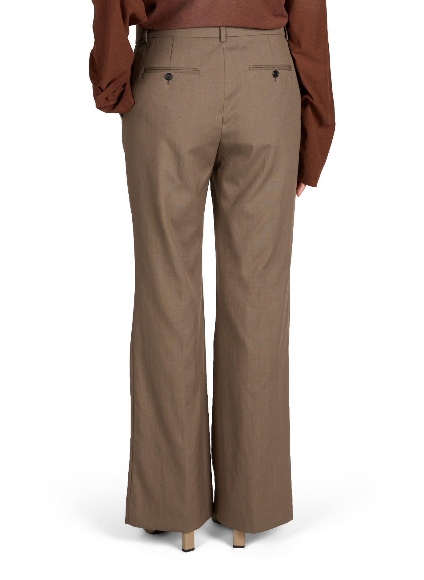 Pantalon Pekko Canvas Wo Suit en laine mélangée ACNE STUDIOS Kaki