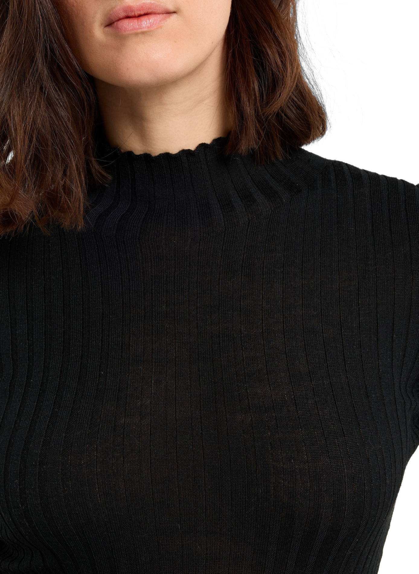 Pull Ava à col montant en laine mélangée SAISON 1865 Noir