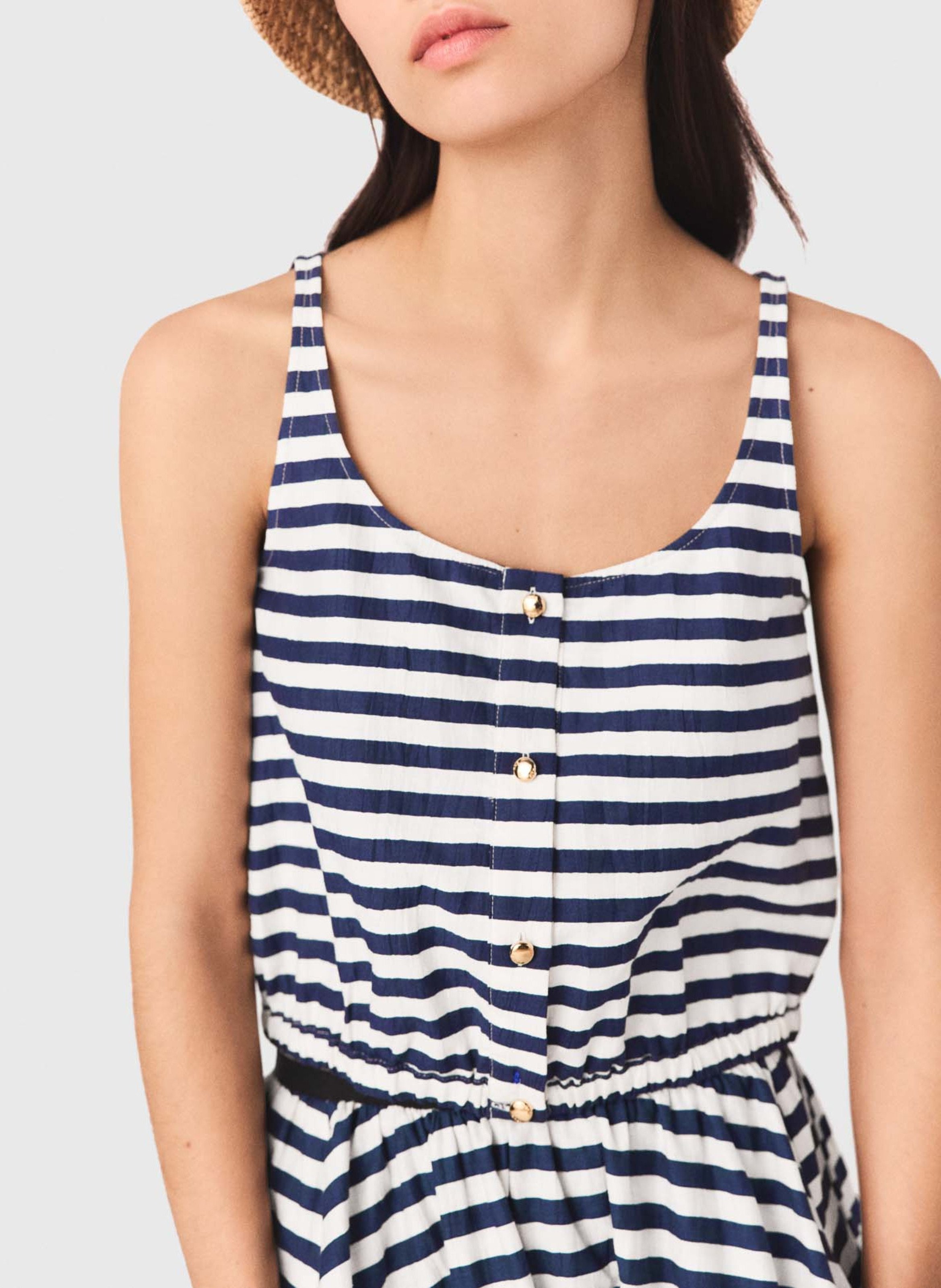 Top court droit col rond MAJE Blanc