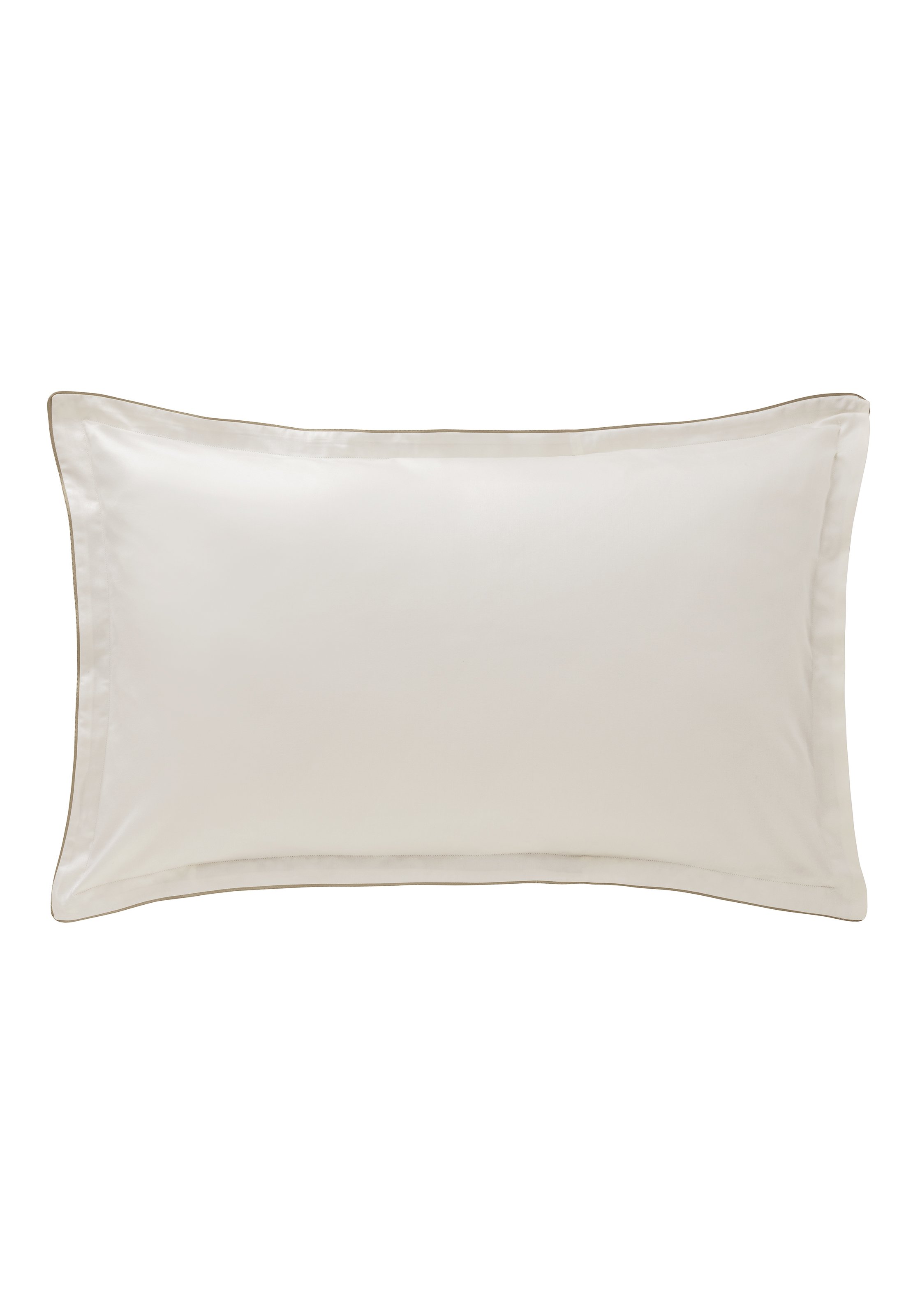 Taie d'oreiller imprimée en satin de coton bio, fine fleur ALEXANDRE TURPAULT Beige