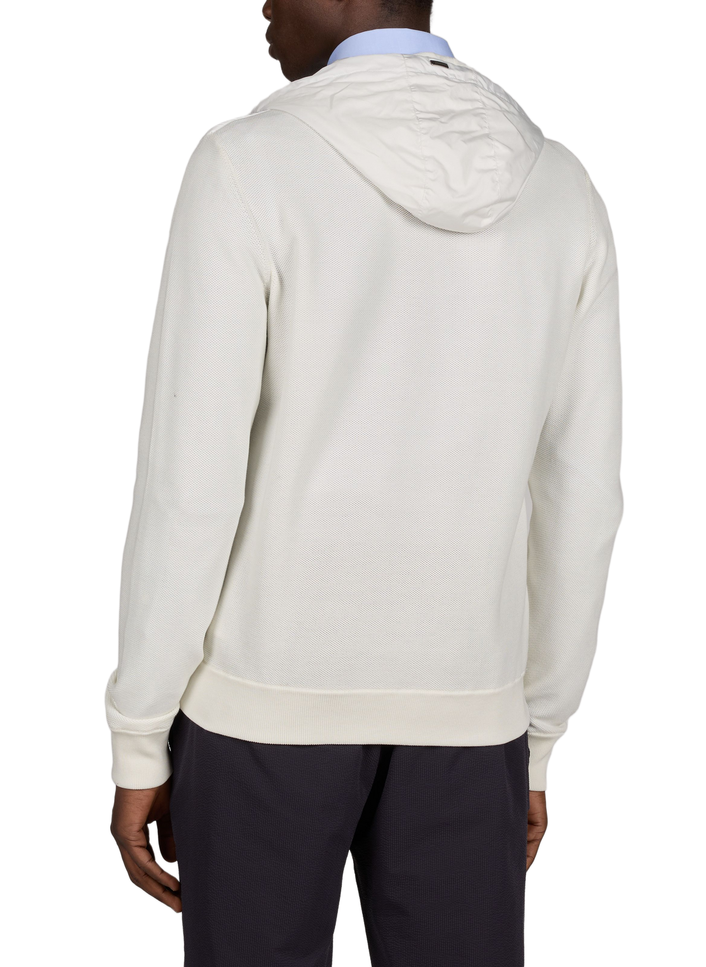 Veste légère bi-matière à capuche HERNO Blanc