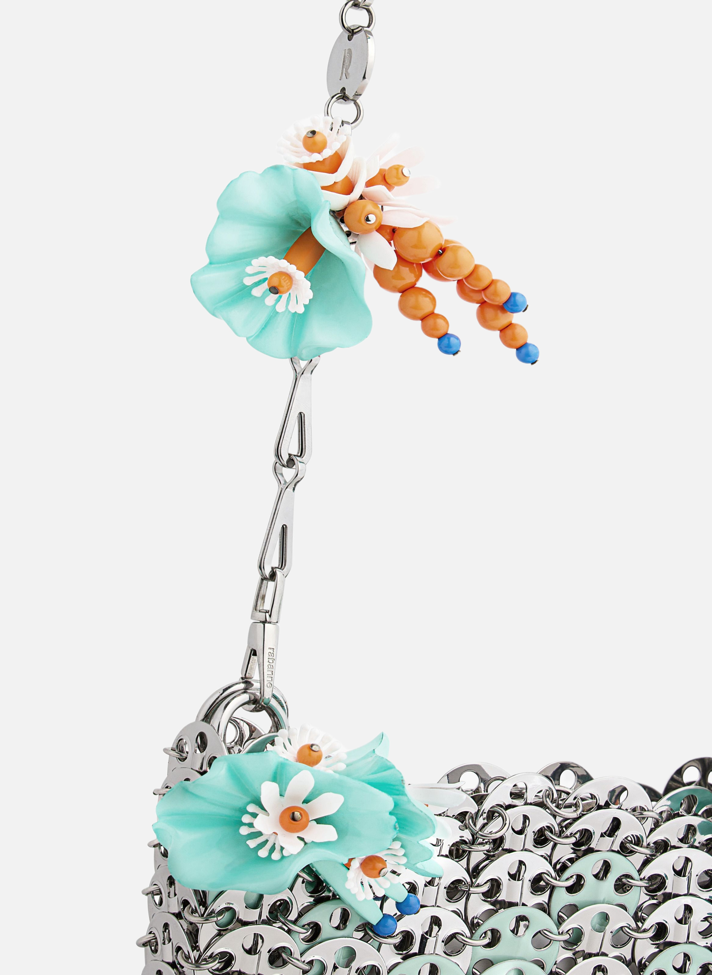 Sac 1969 nano bicolore avec détails de fleurs RABANNE Vert