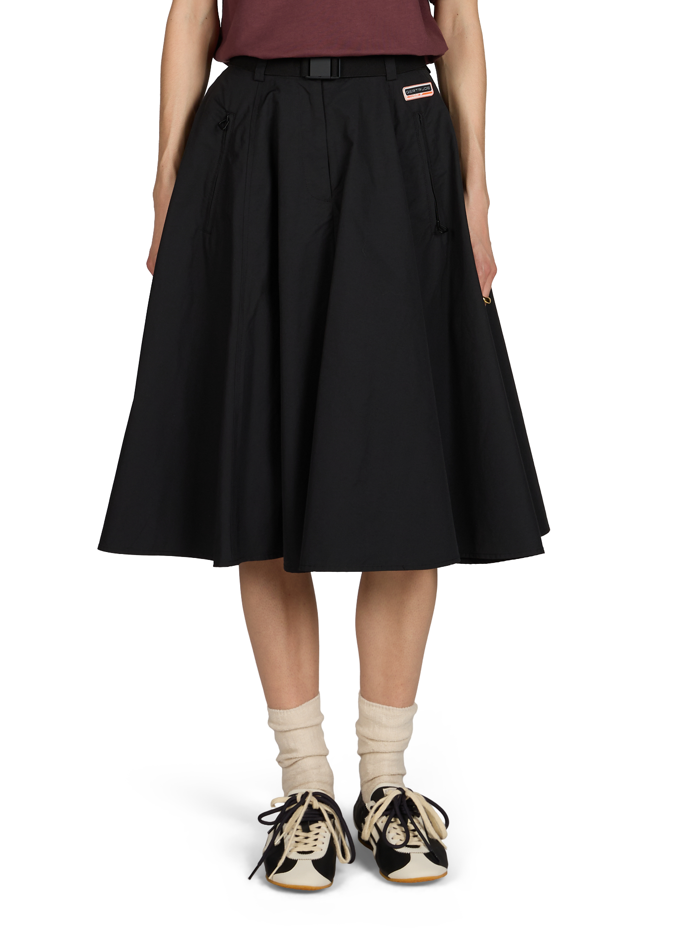 Midi Eline cotton blend skirt GERTRUDE ET GASTON Black