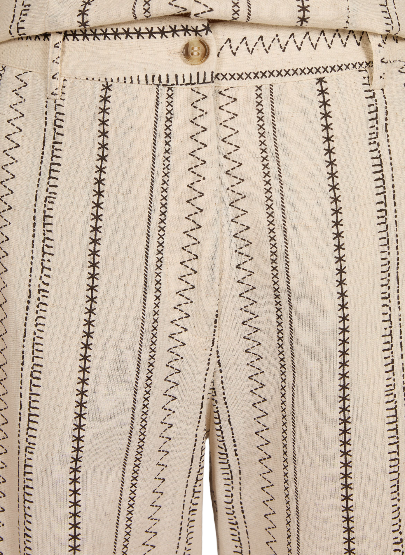Cotton and linen patterned trousers VILA Multicolour