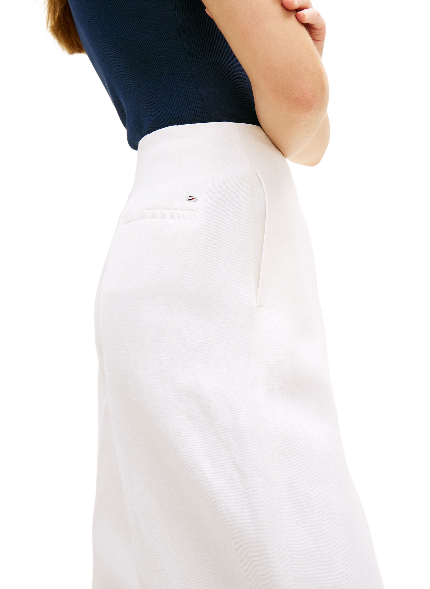 Wide-leg trousers in solid color TOMMY HILFIGER White