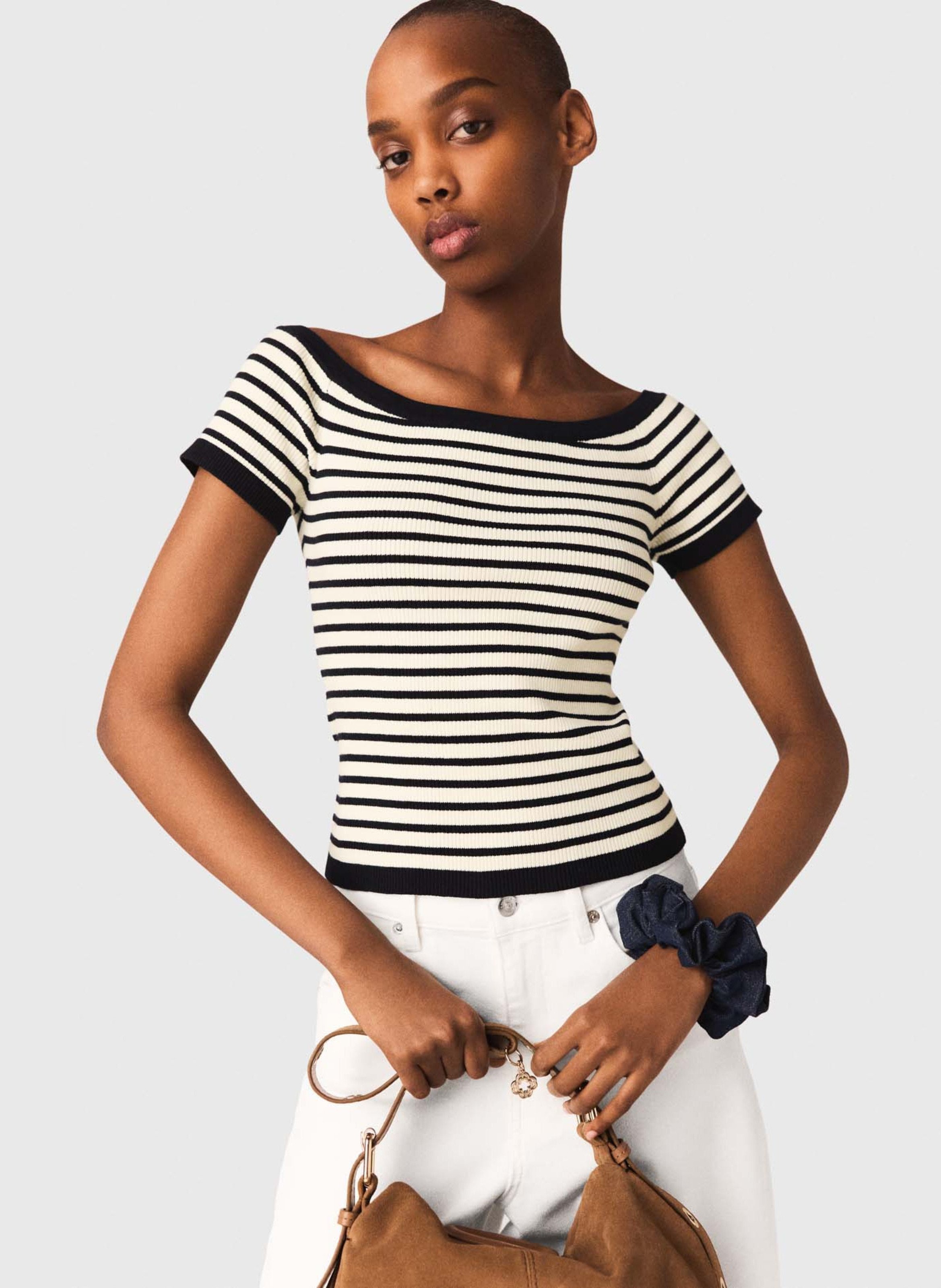 Pull moulant à rayures MAJE Bleu