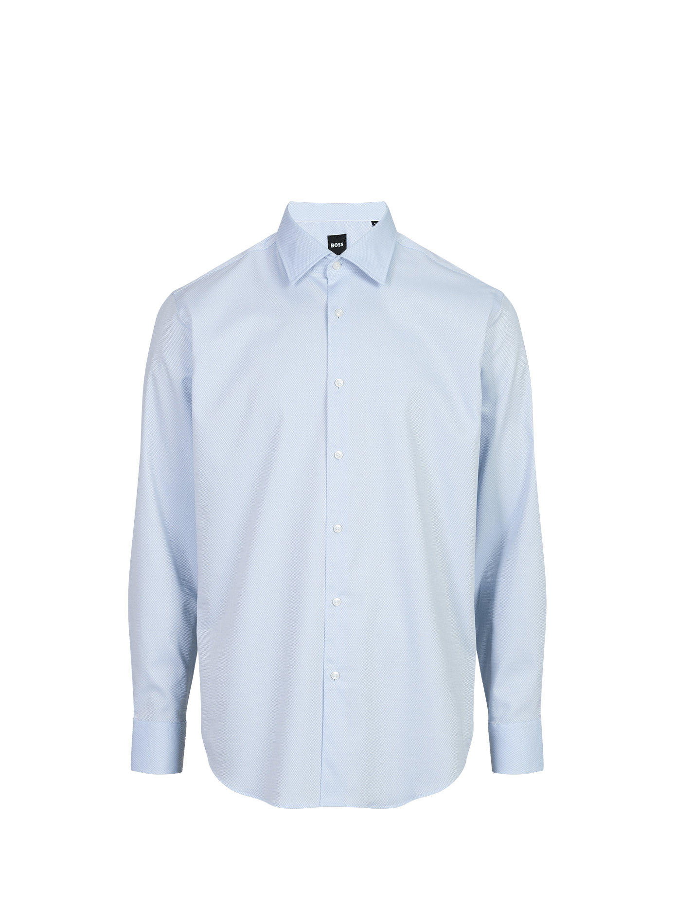 Long-sleeved cotton ratine shirt BOSS Blue