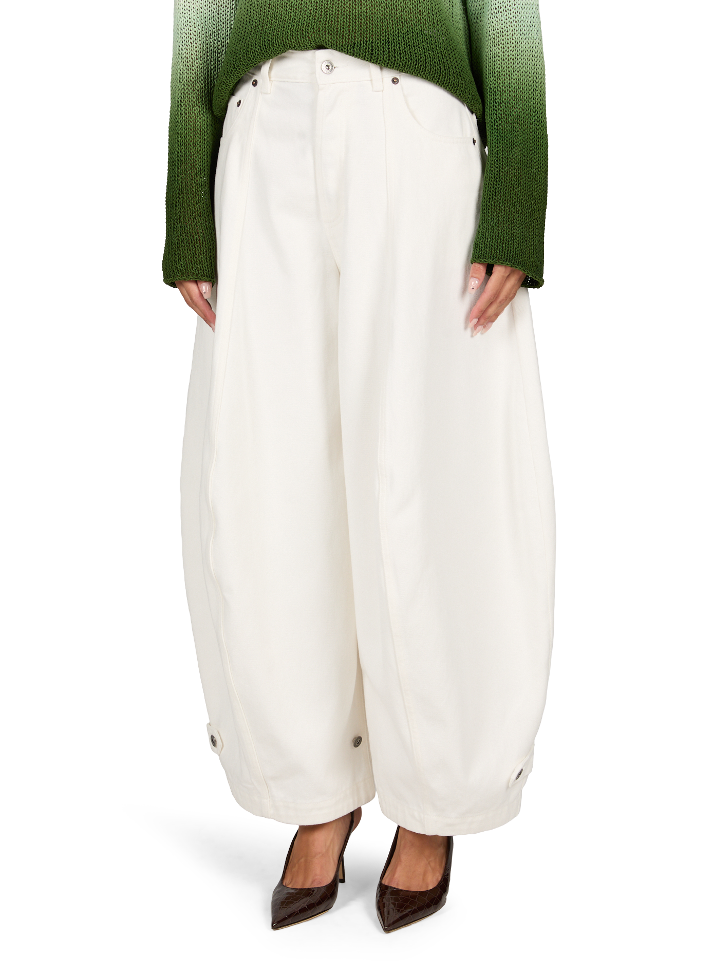 Pantalón de algodón con corte globo LAMRONS Blanco
