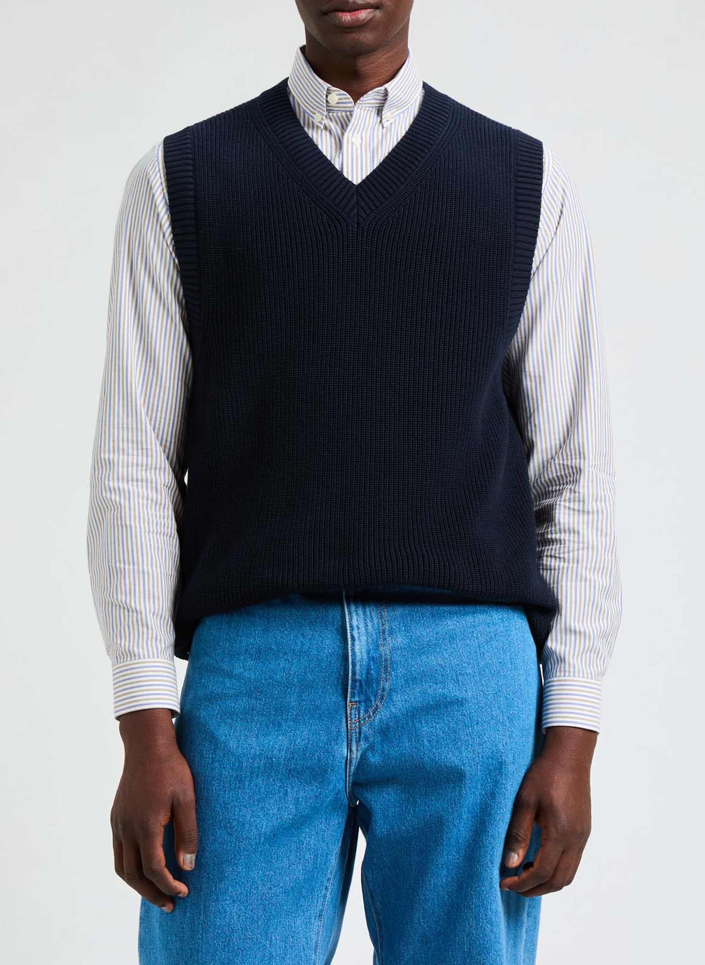 Sleeveless jumper AU PRINTEMPS PARIS Blue