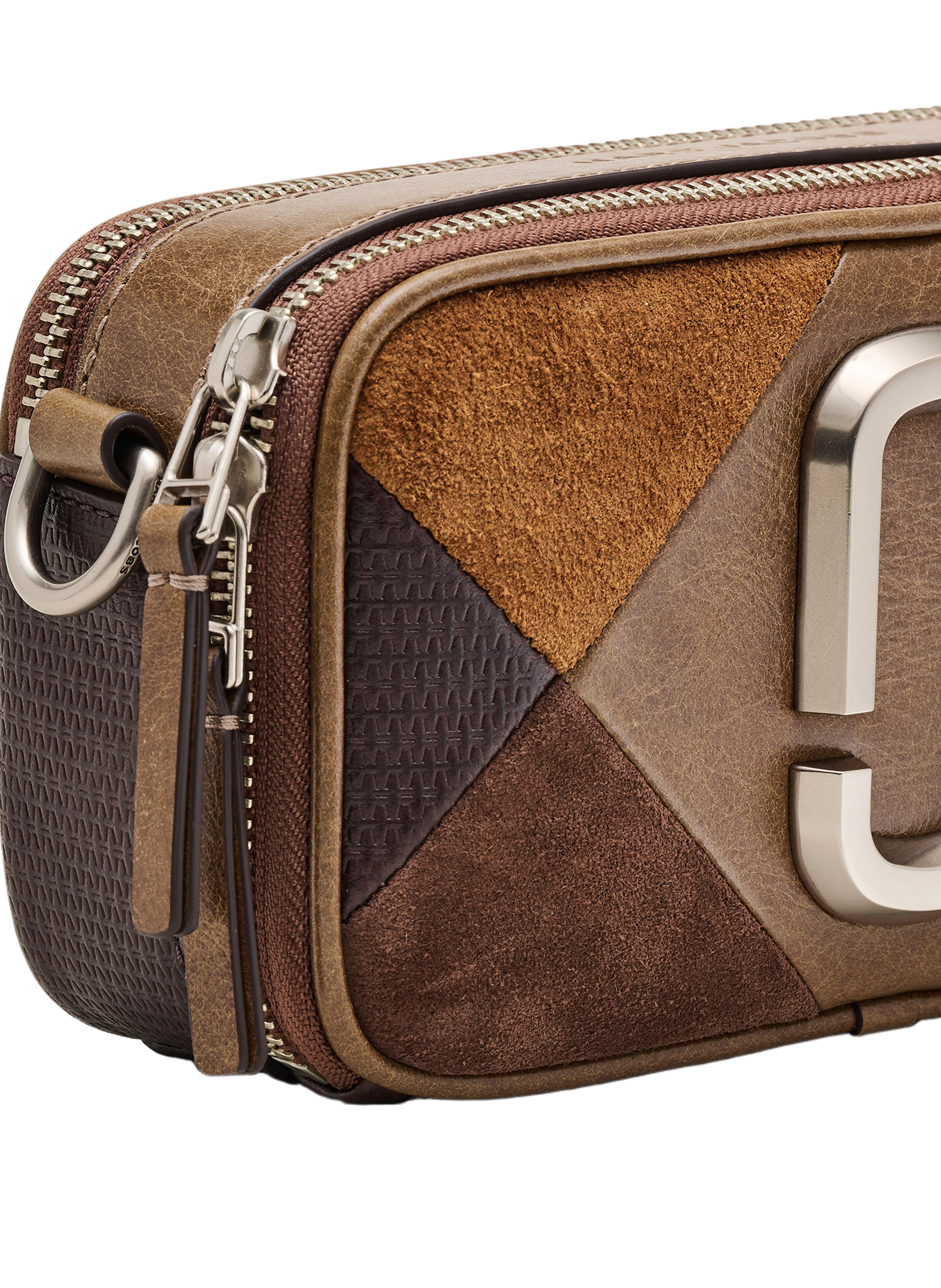 Bolso The Suede Patchwork Snapshot de cuero MARC JACOBS Marrón