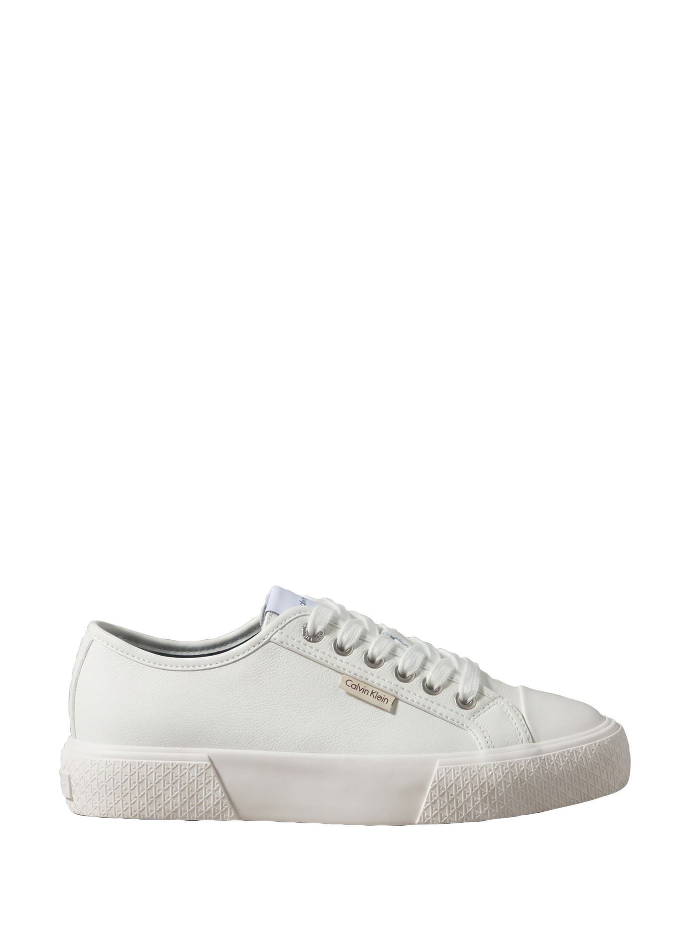 Solid sneakers with reinforced leather toe CALVIN KLEIN White