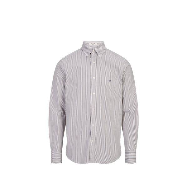 Chemise regular-fit col américain rayée en coton Chemise regular-fit col américain rayée en coton