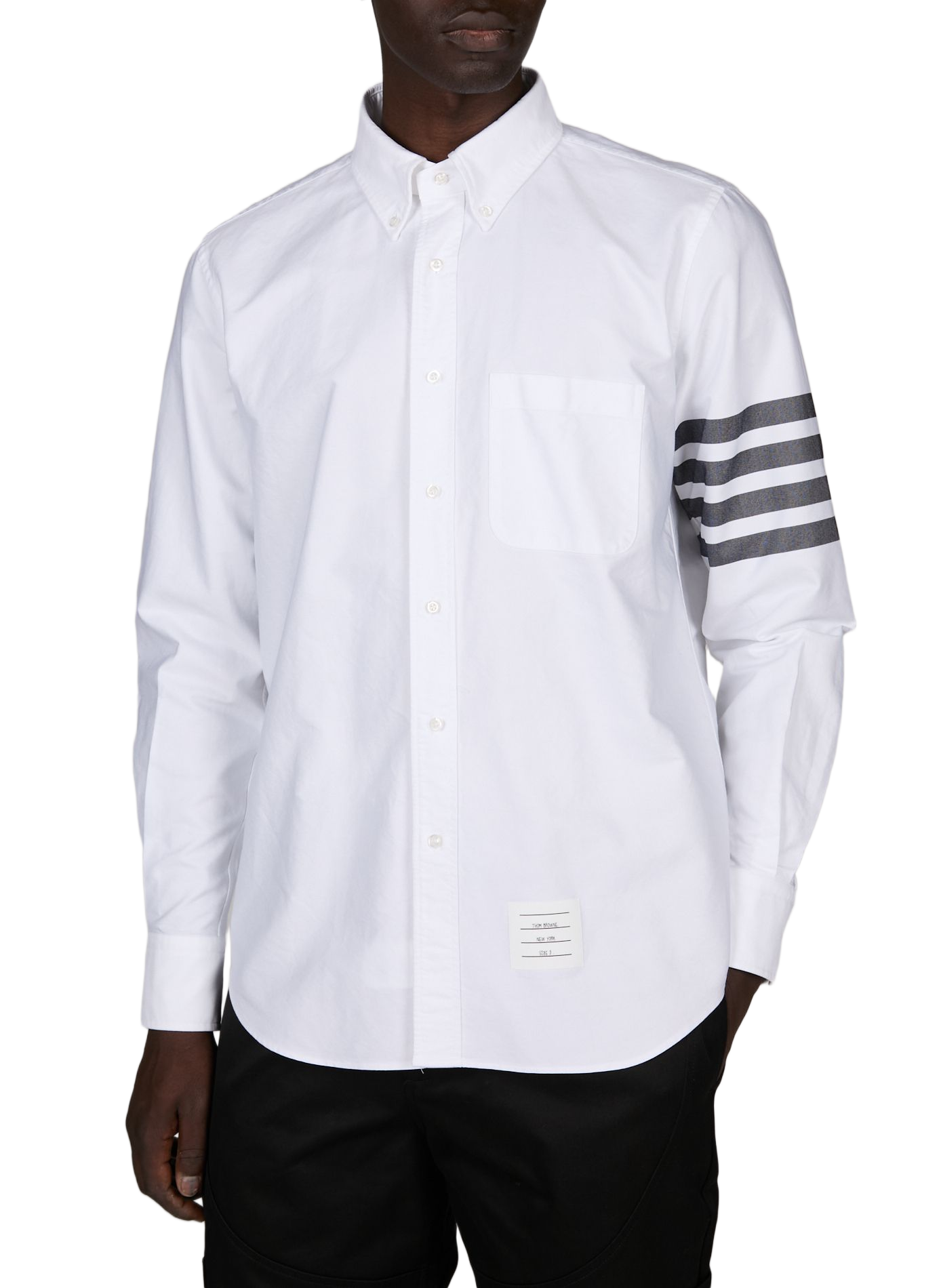 Chemise droite en coton THOM BROWNE Blanc