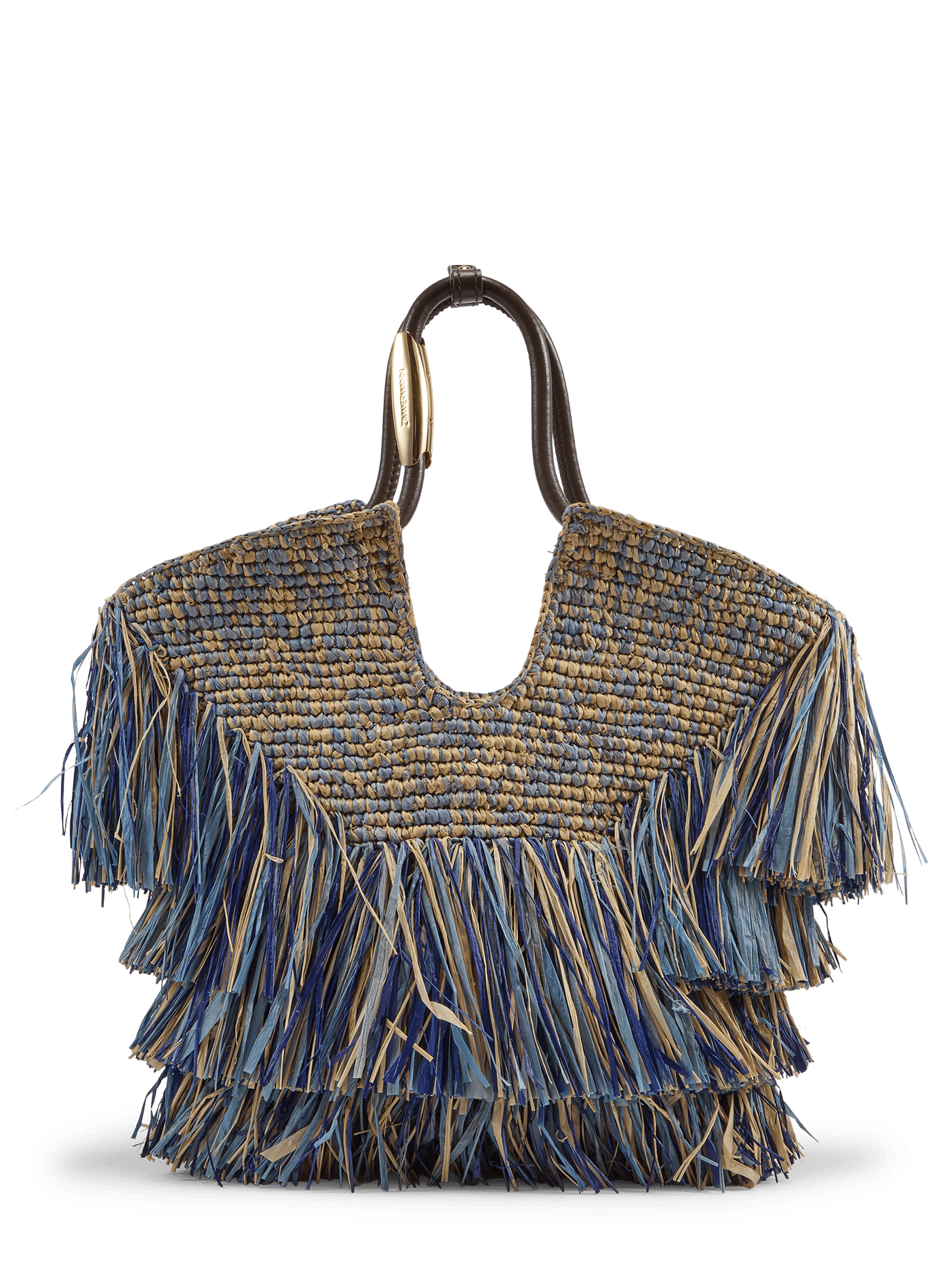 Goldent raffia handbag ZIMMERMANN Blue