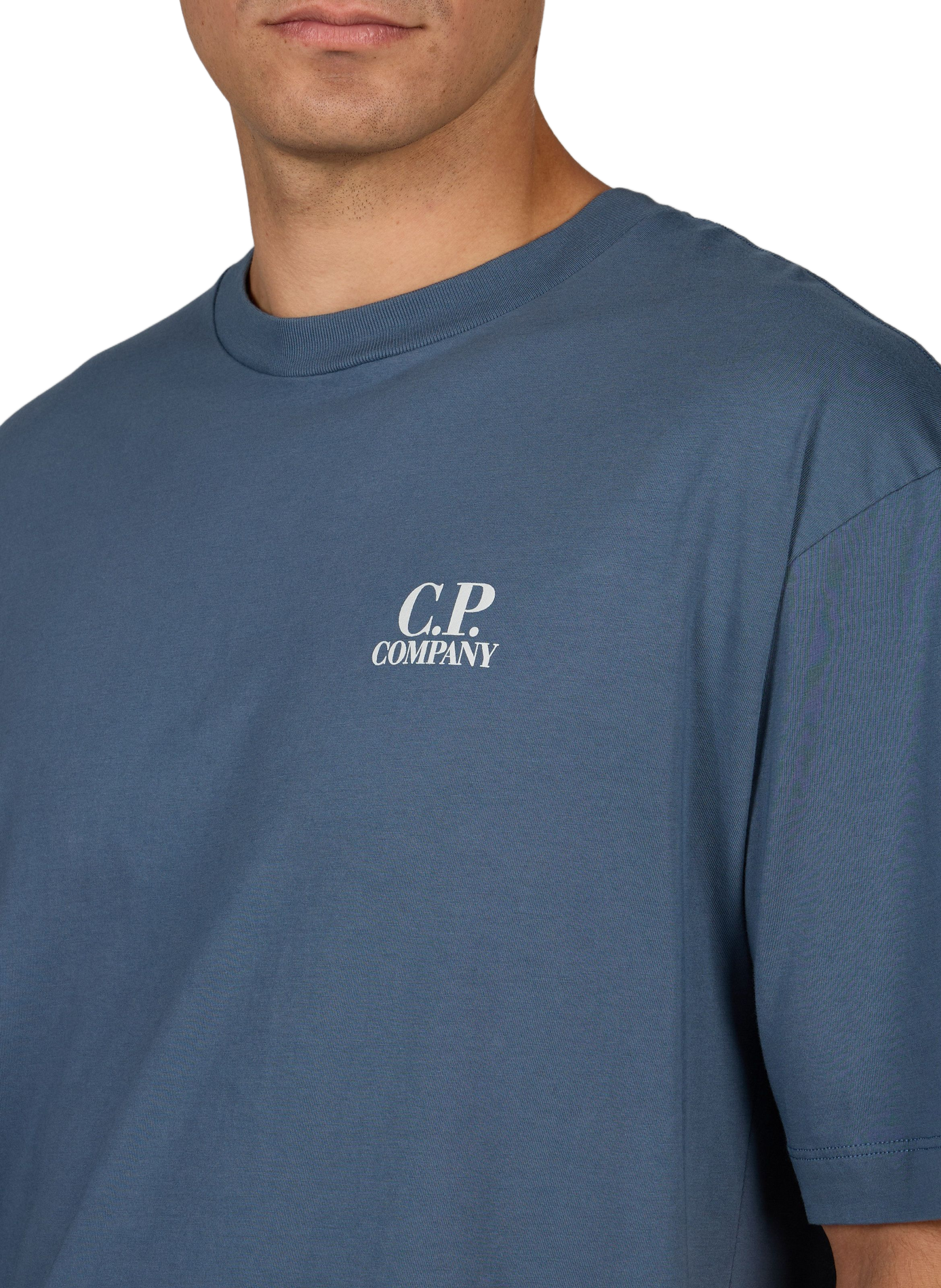 Logo cotton T-shirt CP COMPANY Blue