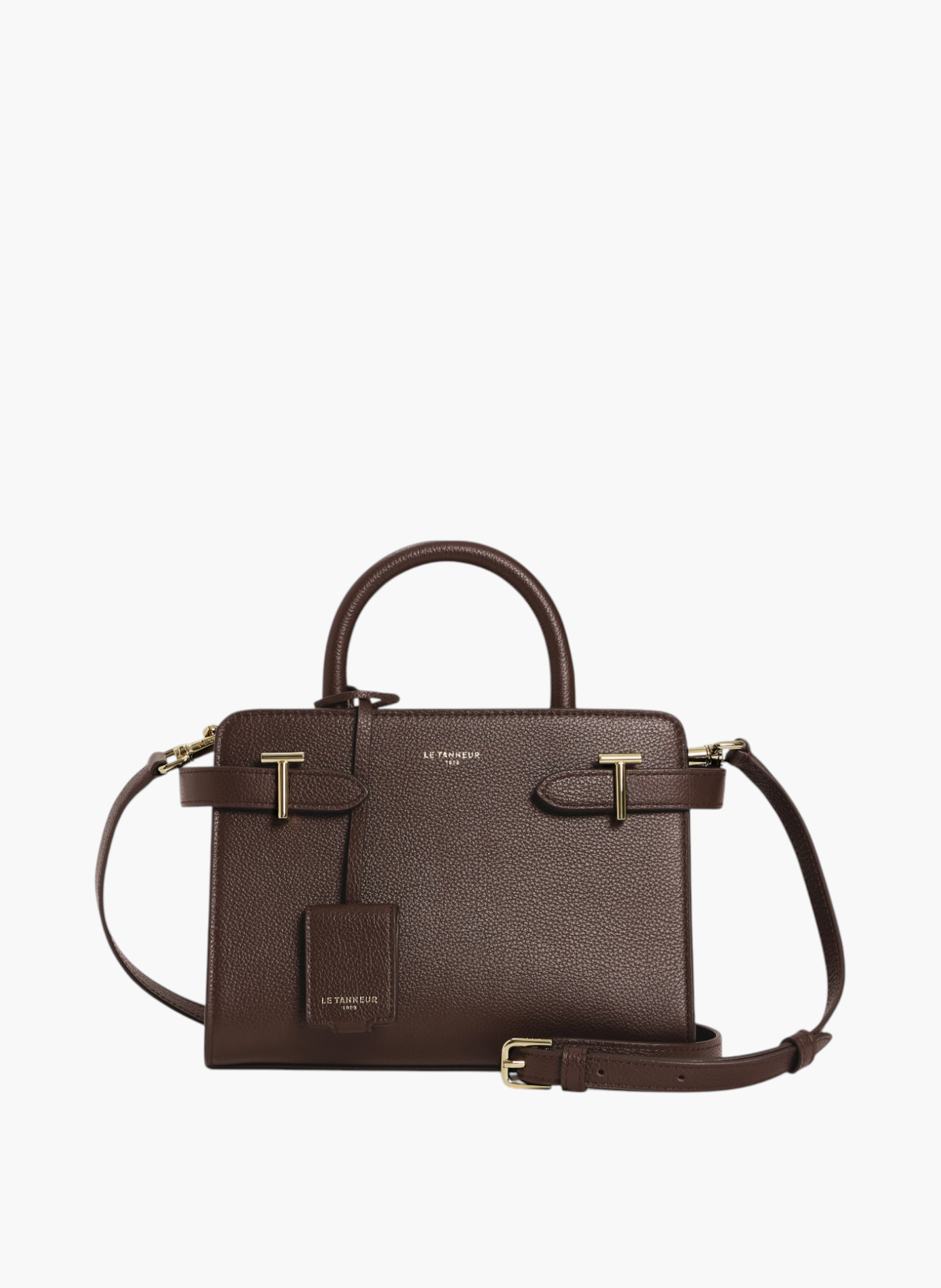 Petit sac à main emilie en cuir grainé LE TANNEUR Marron