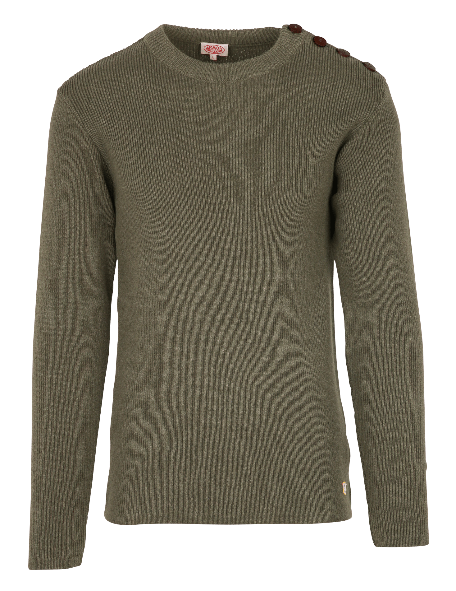 Pull col rond en laine d'agneau ARMOR-LUX Vert