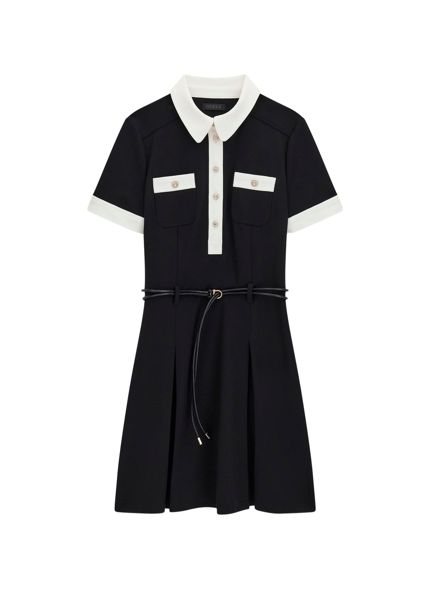 Vestido corto cuello clásico GUESS Negro