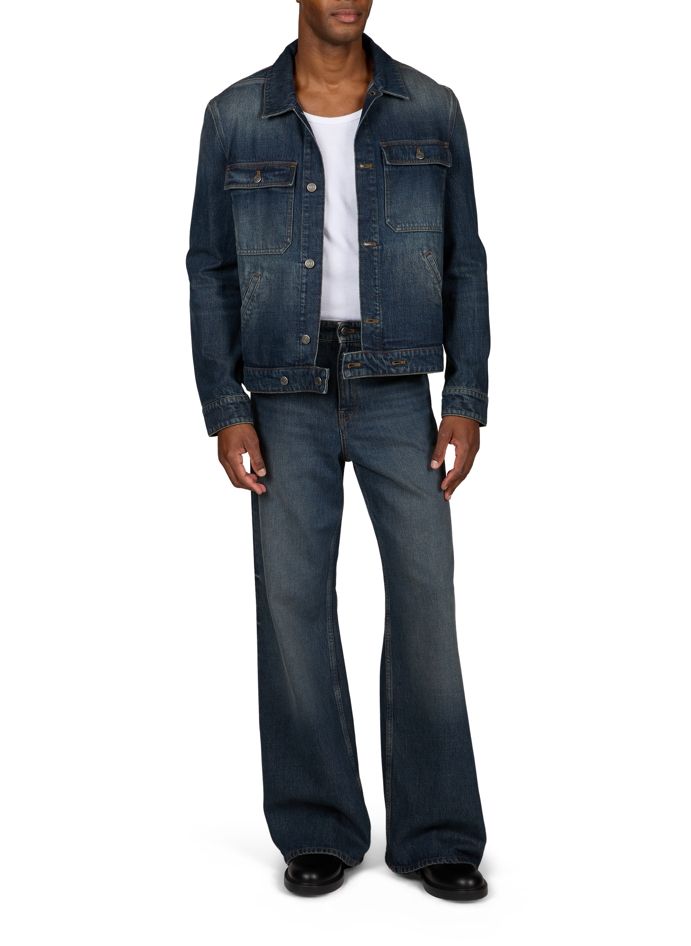 Straight denim jacket in blended cotton COURRÈGES Blue