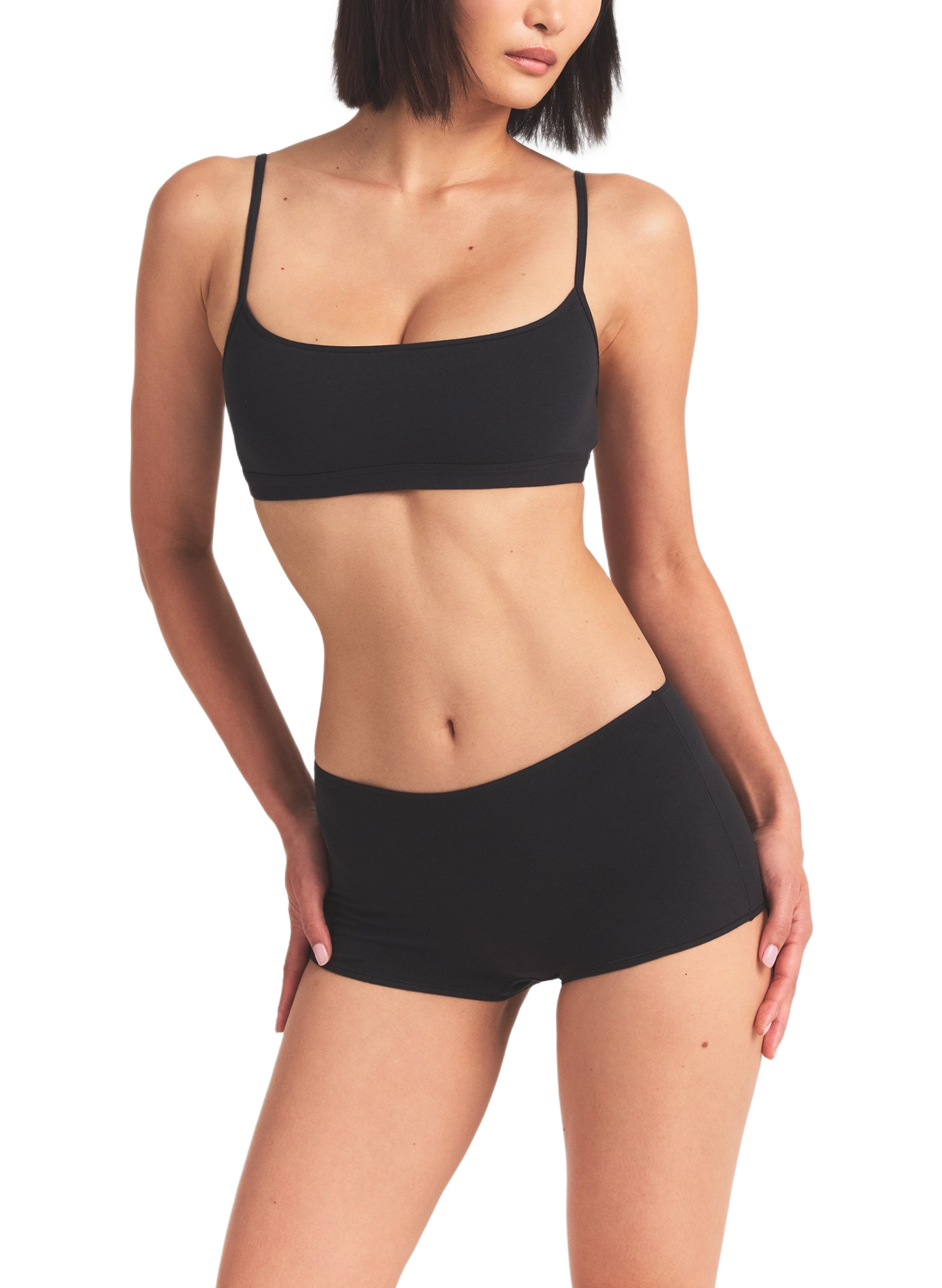 Shorty court en coton mélangé | Noir SKIMS Femme