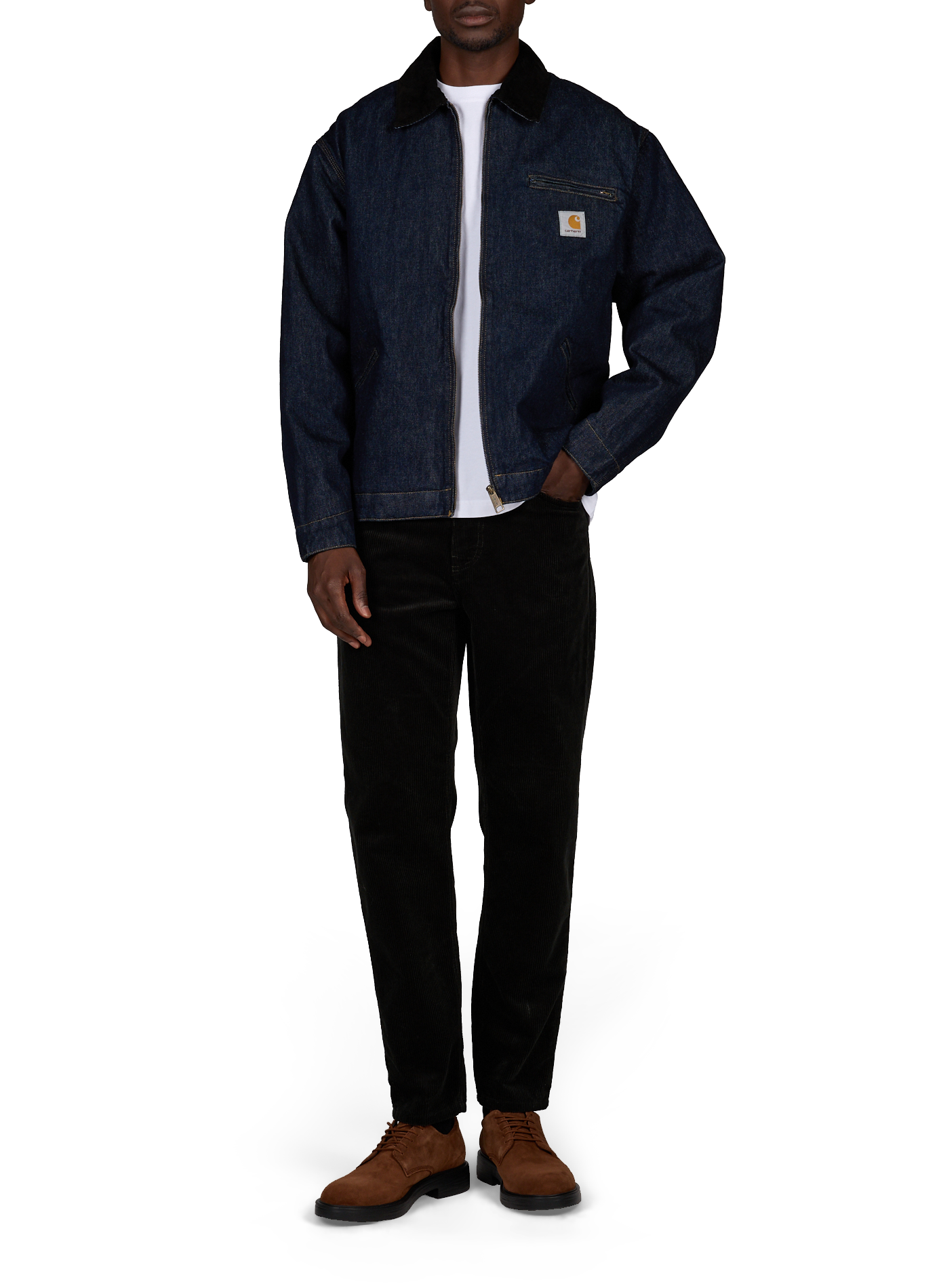 Gerade geschnittene Jacke OG Detroit aus Baumwoll-Denim CARHARTT WIP Blau