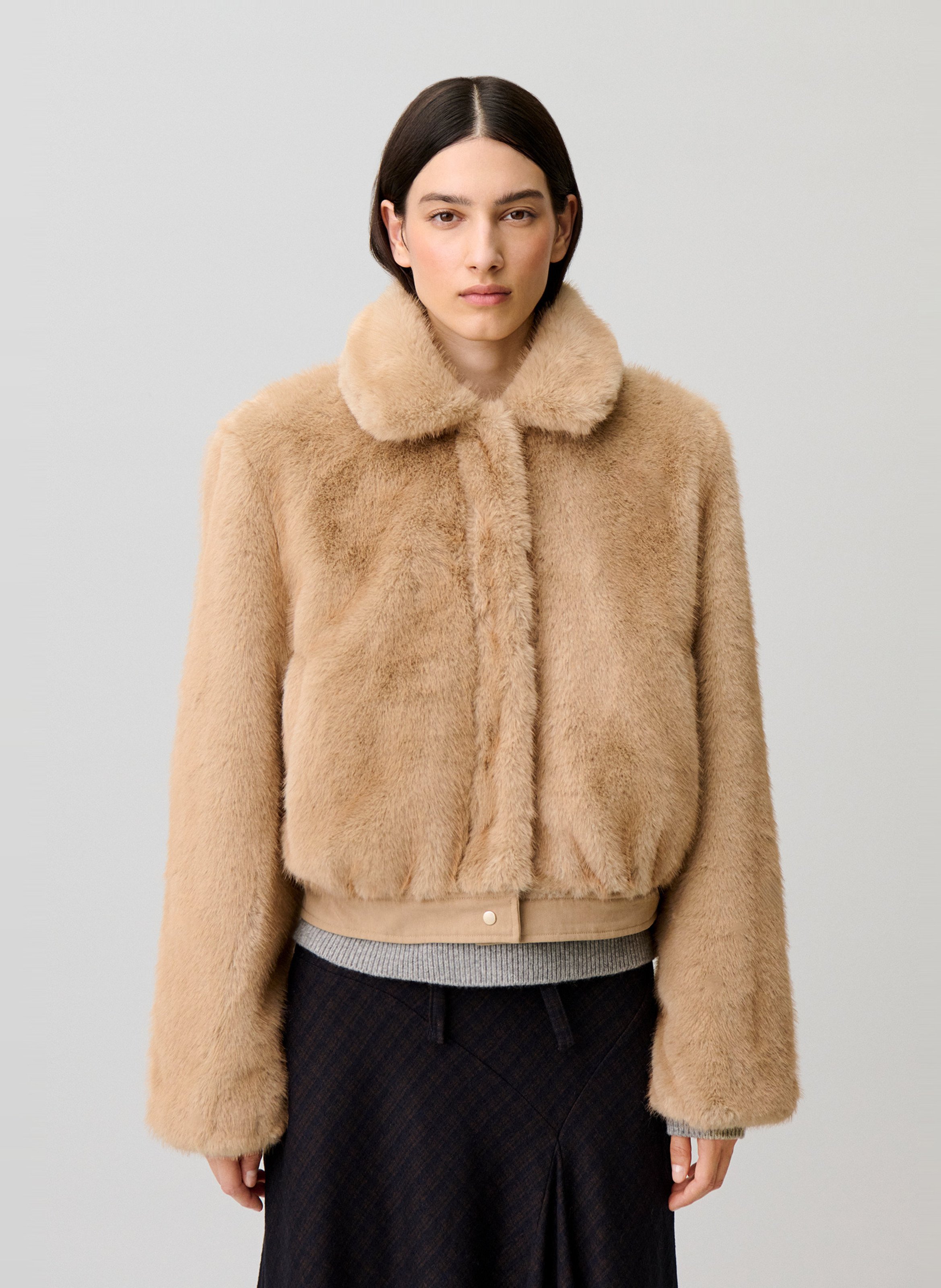 Parka col classique en coton mélangé CLAUDIE PIERLOT Beige