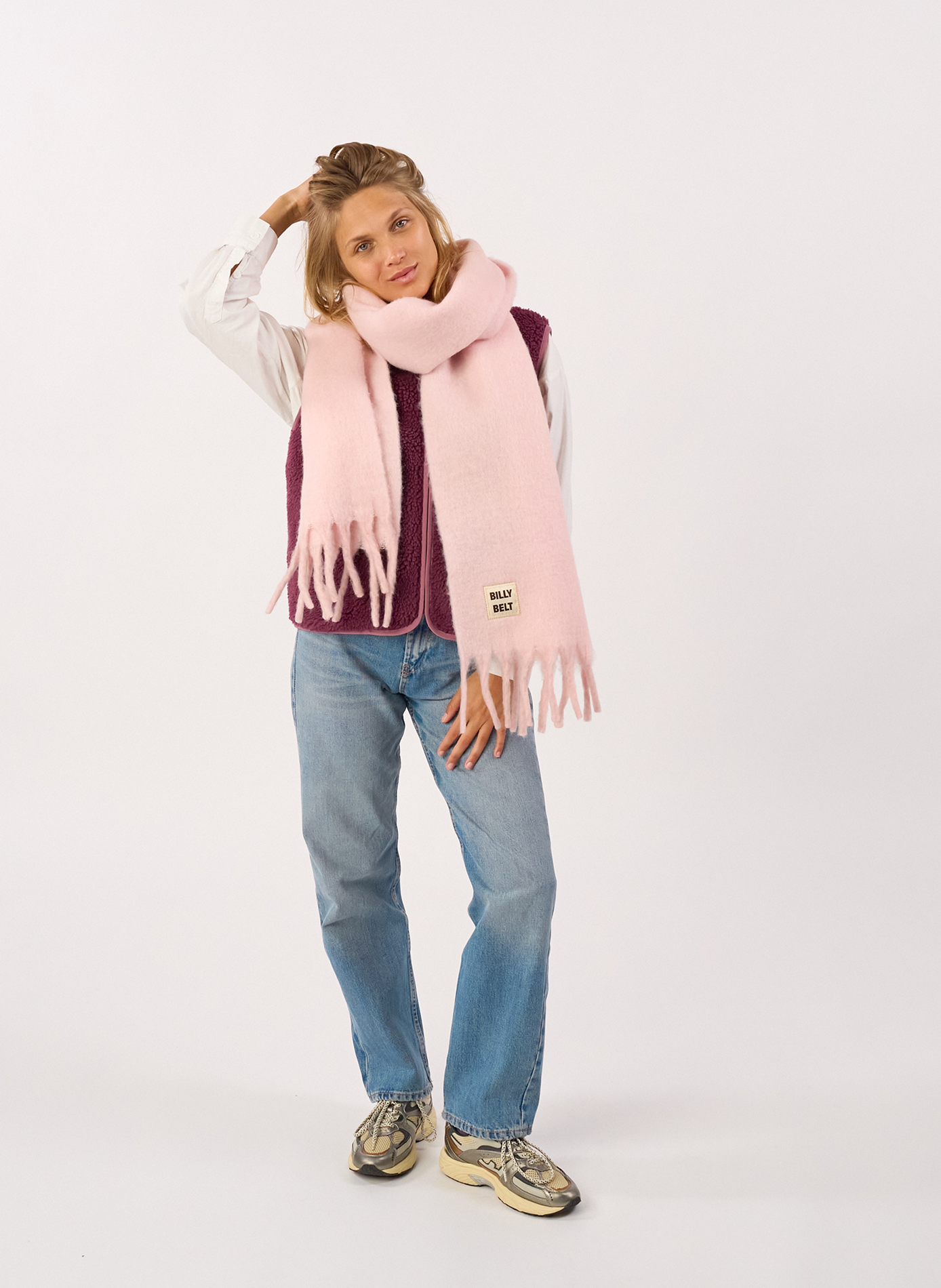 Echarpe en laine large BILLYBELT Rose