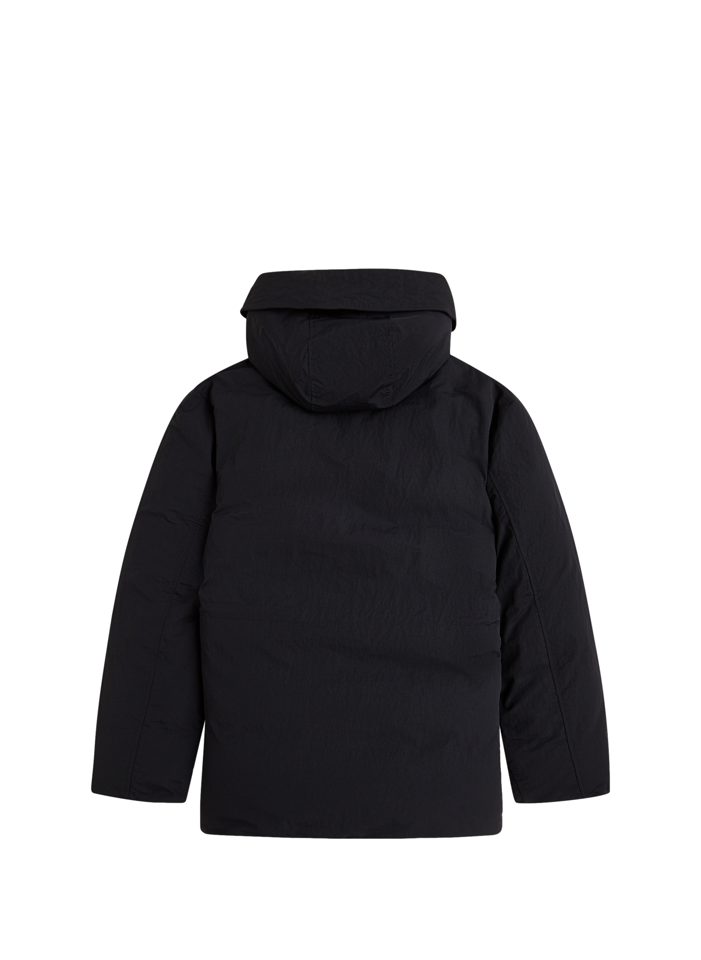 Cazadora recta de cuello alto con capucha FRED PERRY Negro