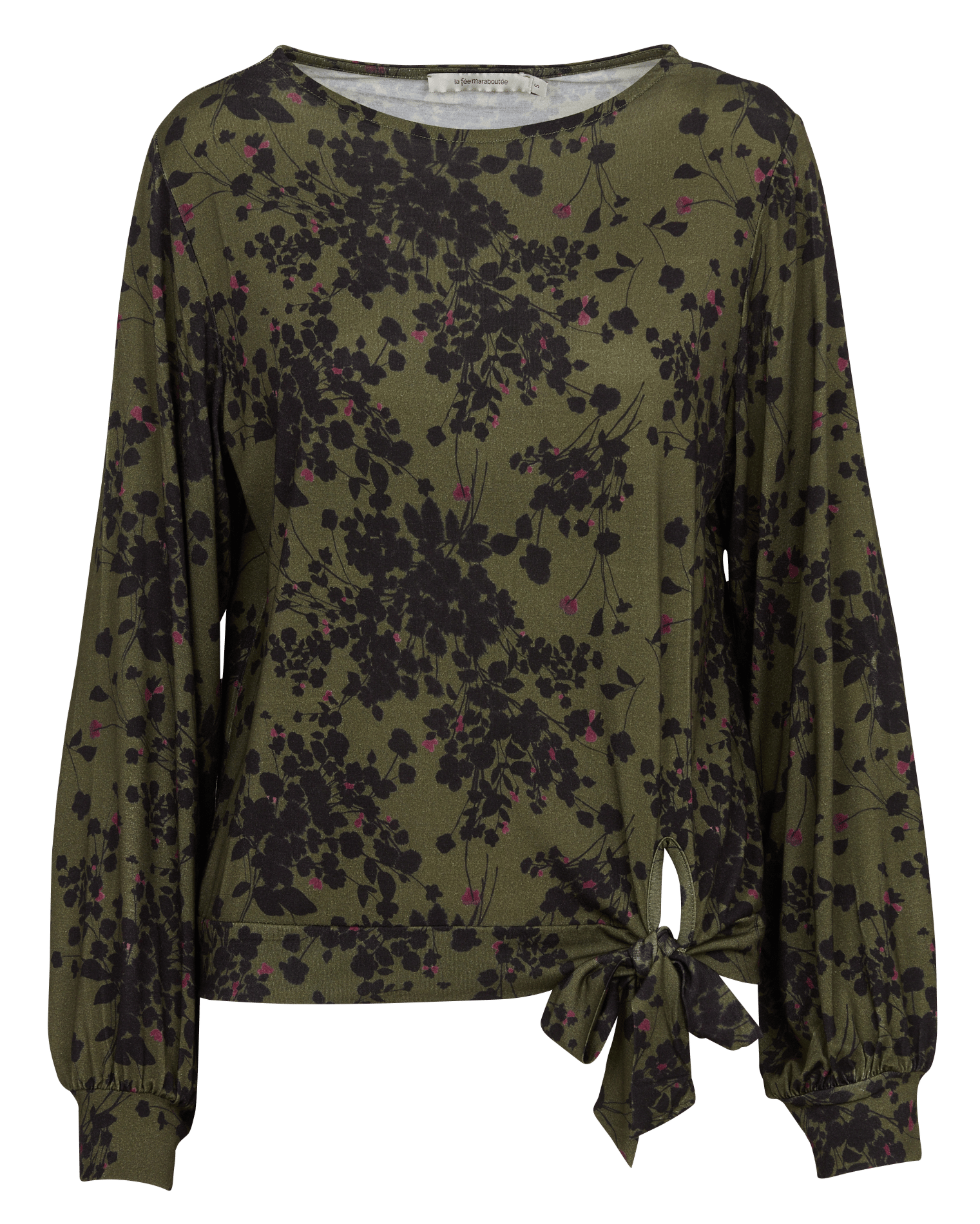 Recht T-shirt met strikprint LA FEE MARABOUTEE Groen
