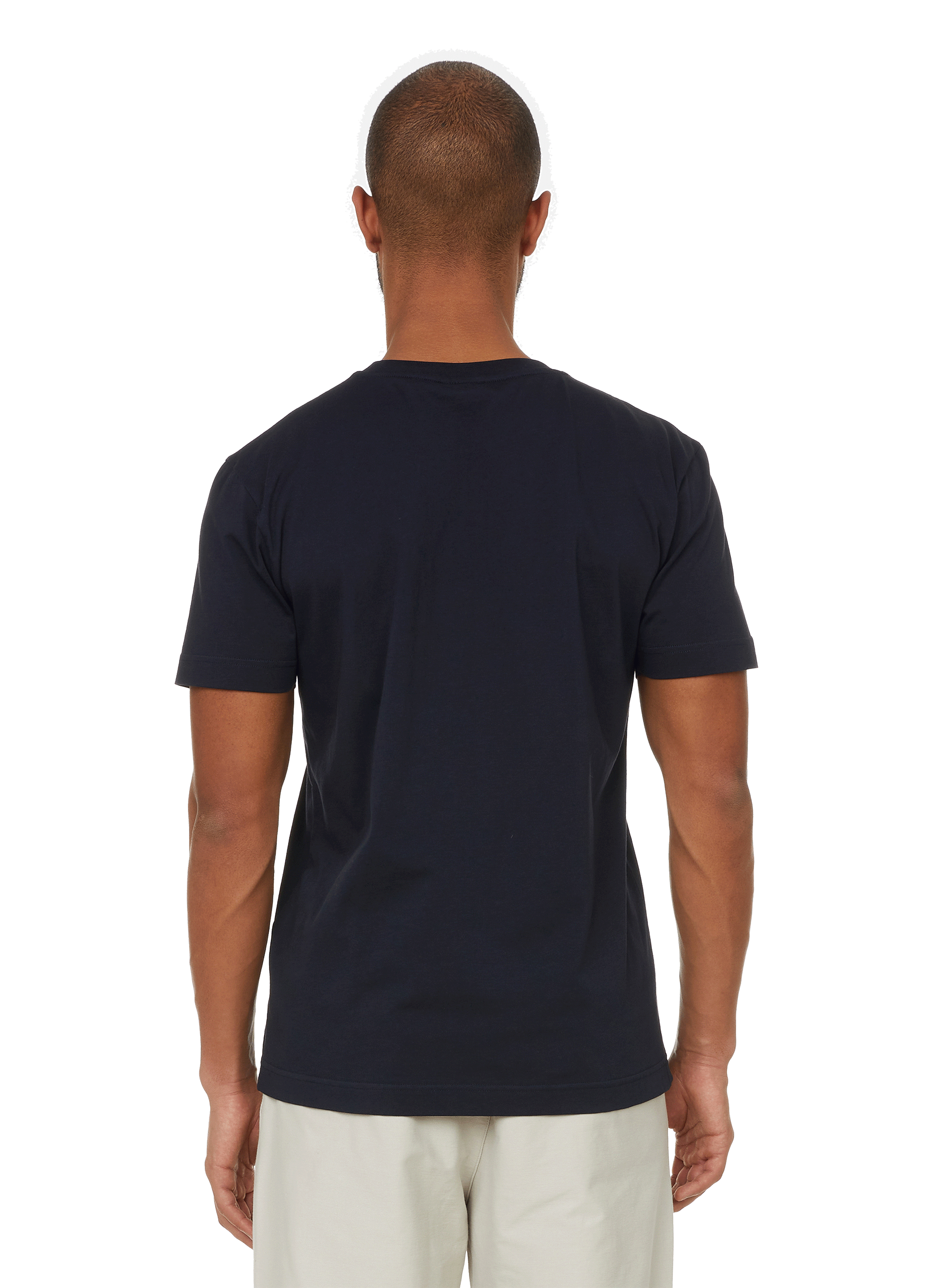 T-shirt col rond en coton organique Bleu