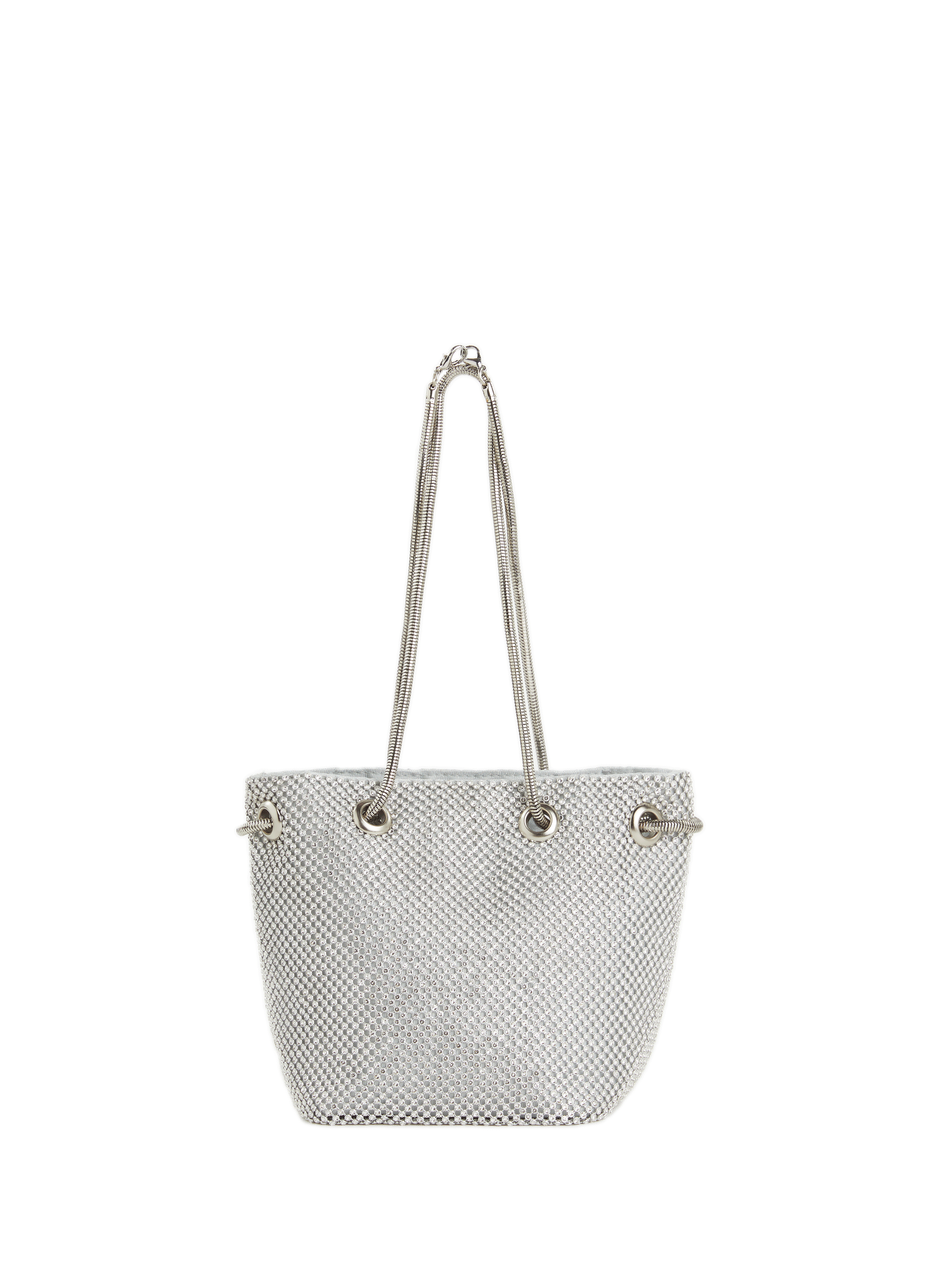 Rhinestone bucket bag AU PRINTEMPS PARIS Silver